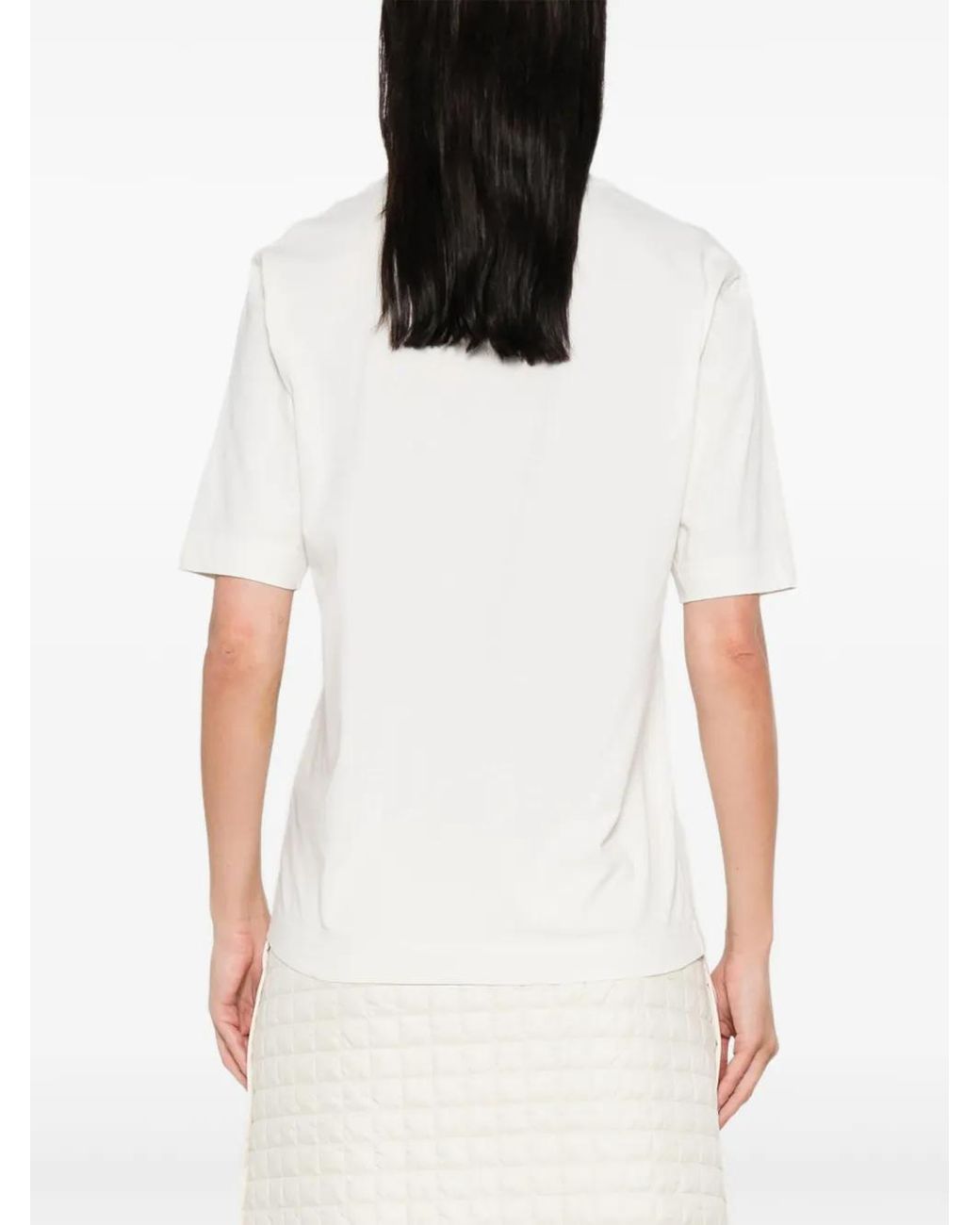 Moncler White Logo-Patch T-Shirt