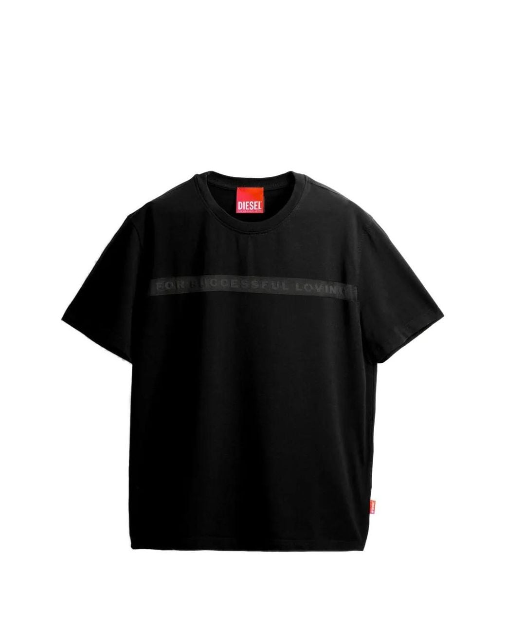 DIESEL Black T-Shirt With For Successful Loving Logo