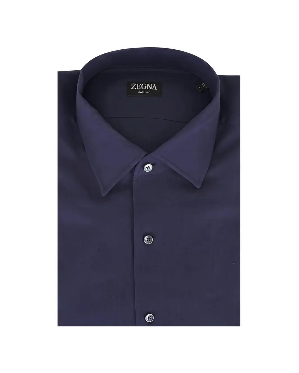 Zegna Blue Oasilino Spread-Collar Shirt for men