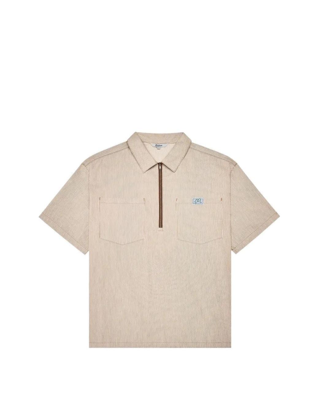 Malbon Golf Natural The Hickory Stripe-Print Shirt for men