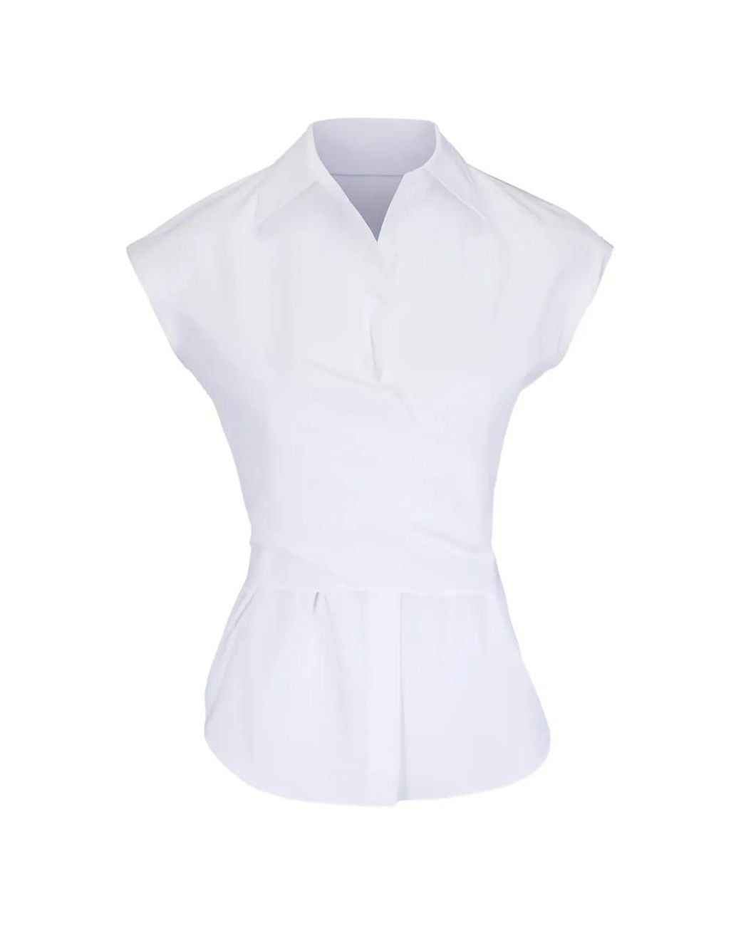 Lafayette 148 New York White Wrap-Style Blouse