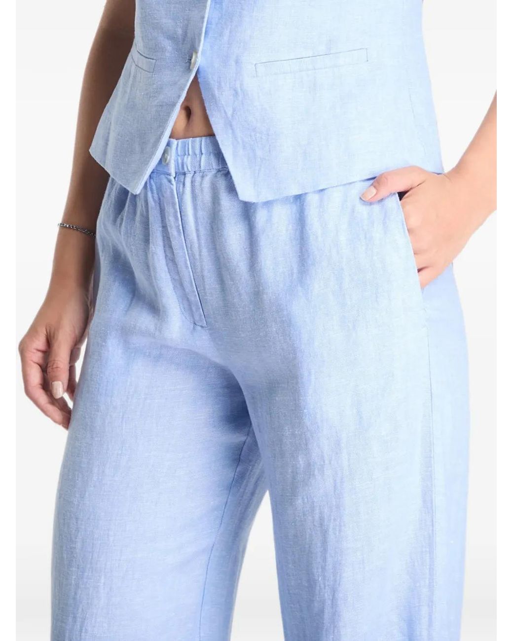 Samsøe & Samsøe Blue Elasticated-Waistband Trousers