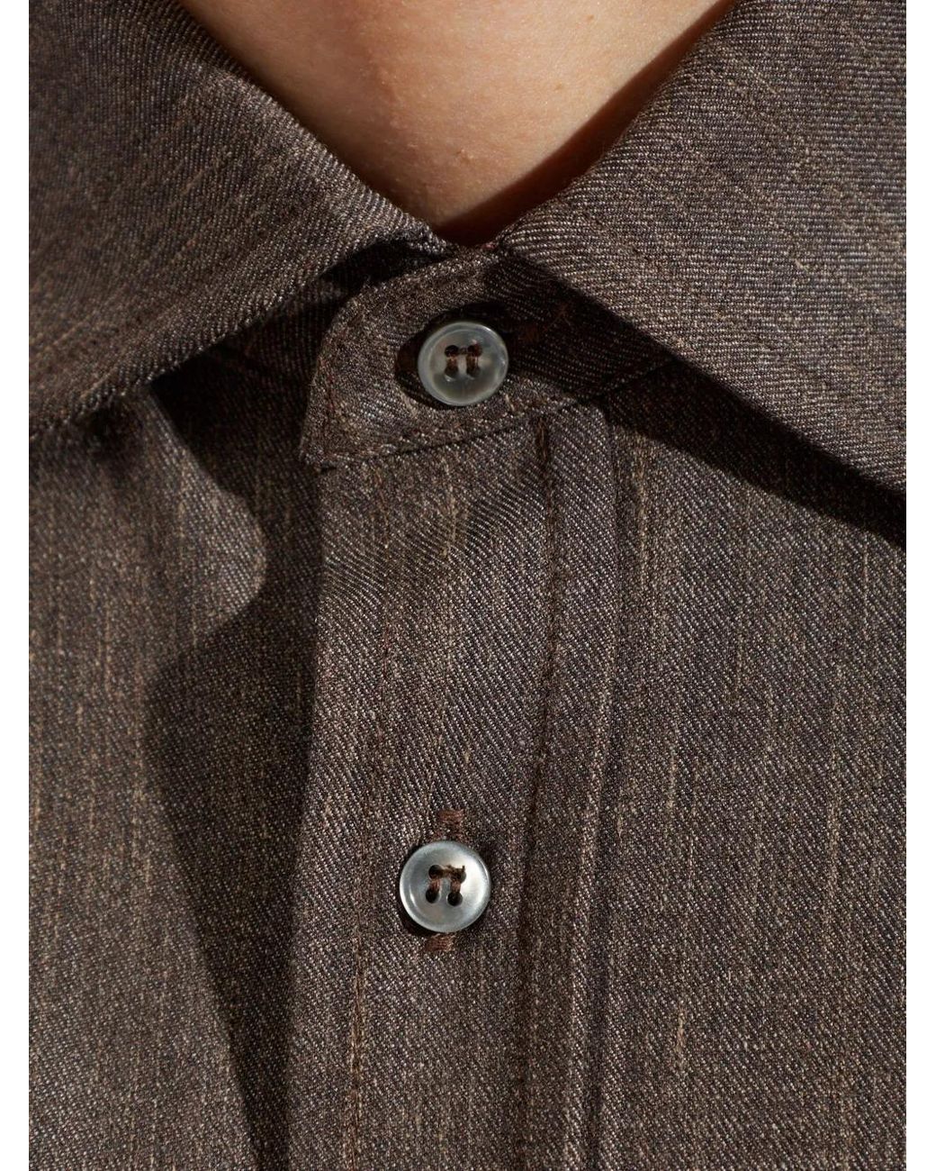 Paul & Shark Brown Chemise À Poches Poitrine for men