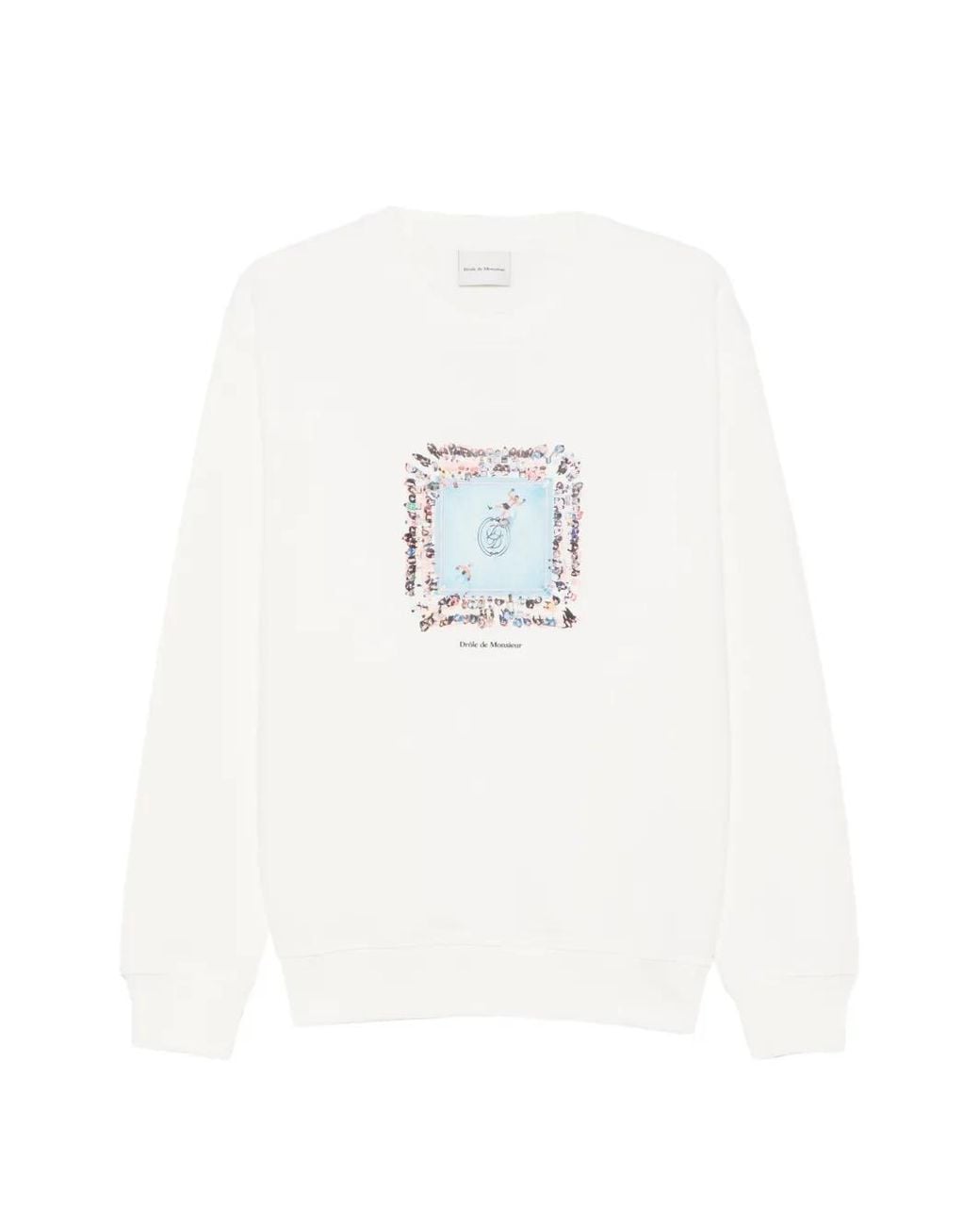 Drole de Monsieur White Graphic-Print Sweatshirt for men