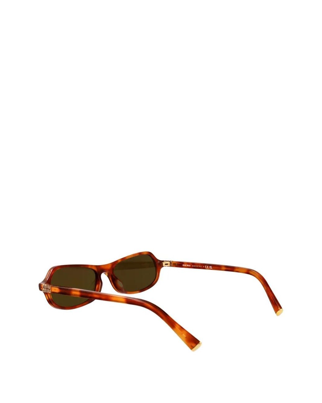 Miu Miu Brown Rectangle-Frame Sunglasses