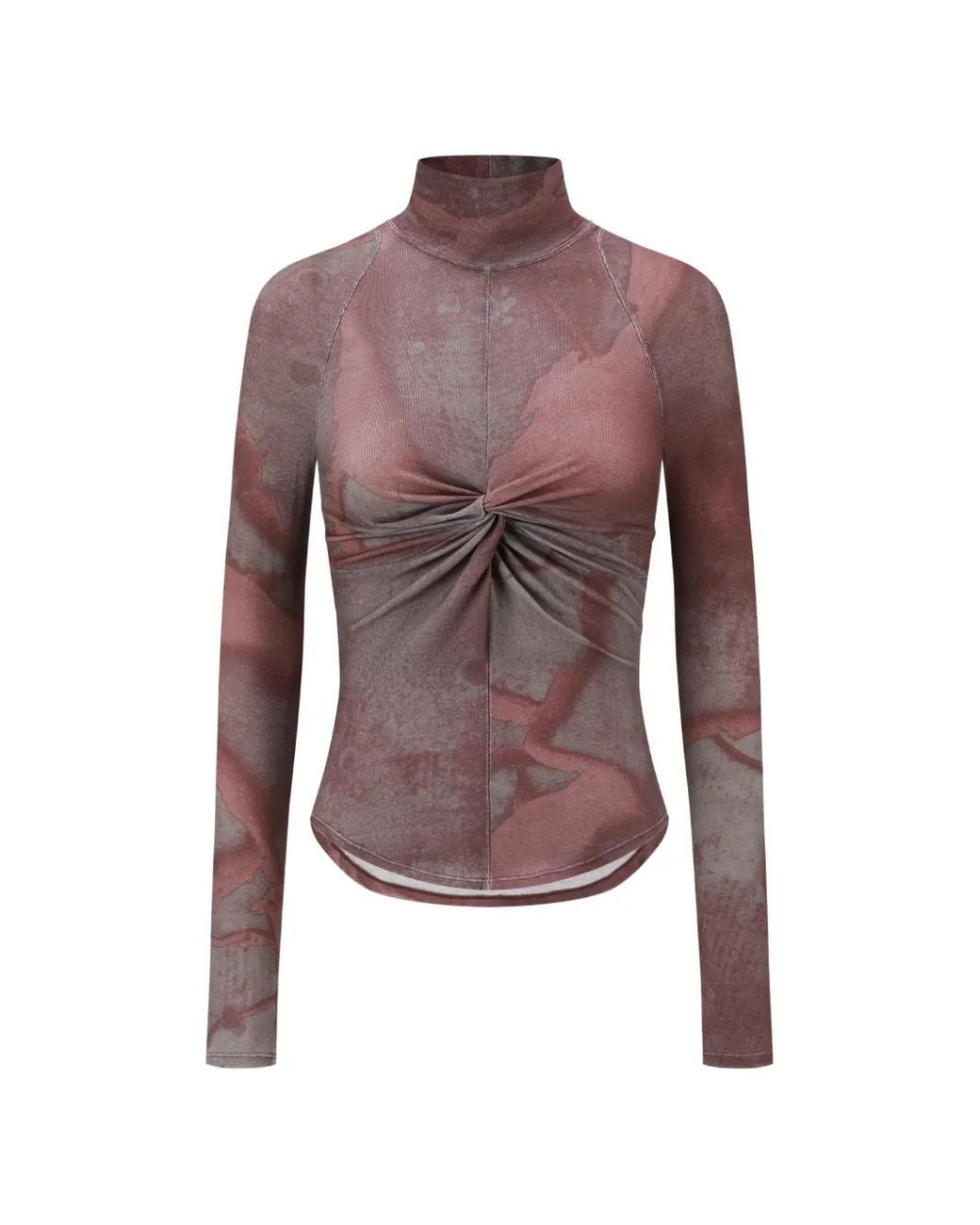 Oude Waag Purple Printed Knotted Top