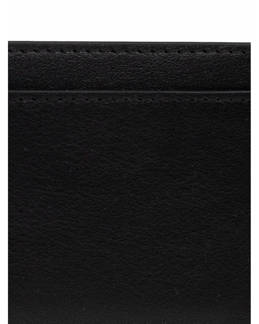 KENZO Black Logo-Plaque Leather Card Holder for men
