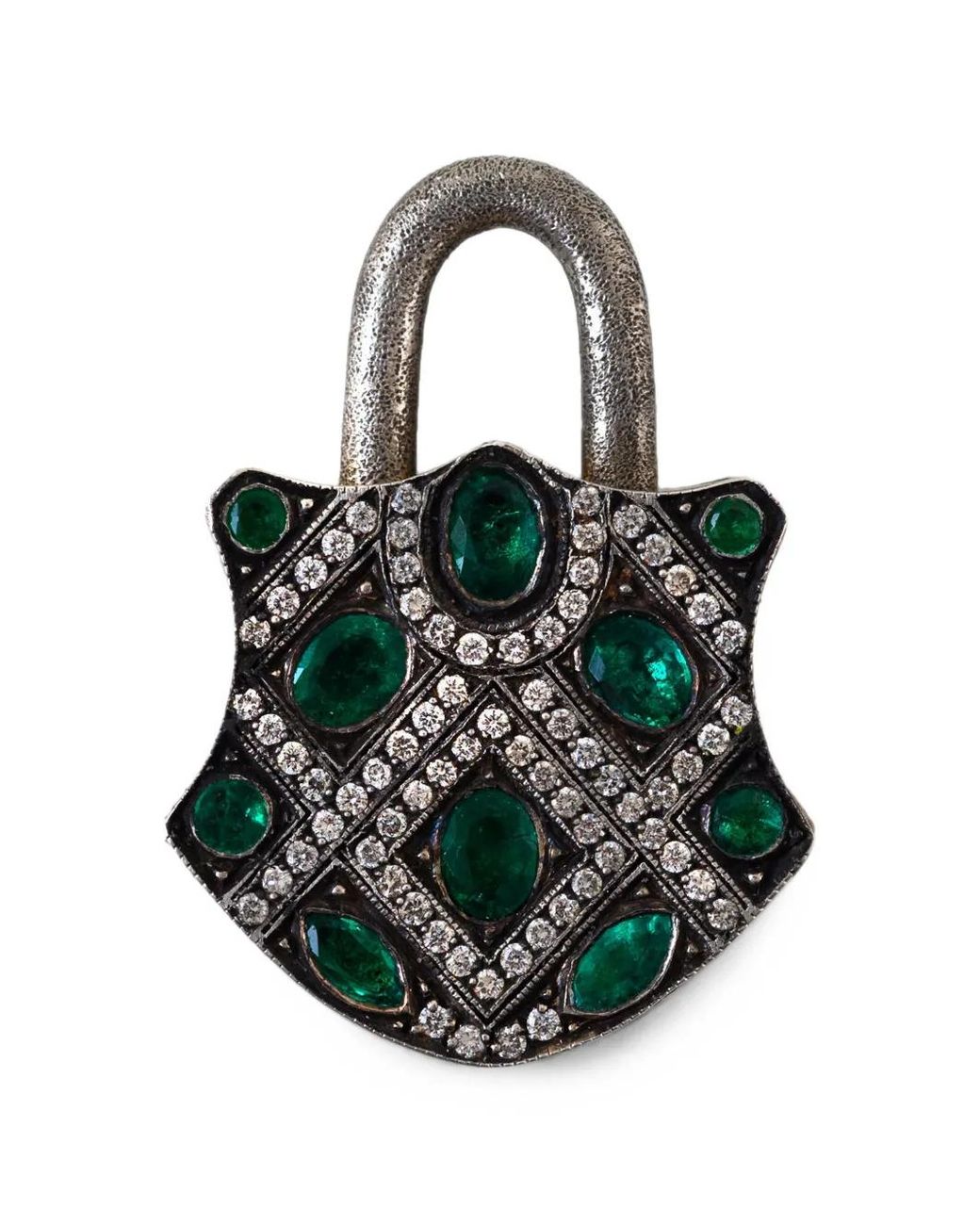 Sevan Bıçakçı White Garnet And Diamond Padlock Pendant
