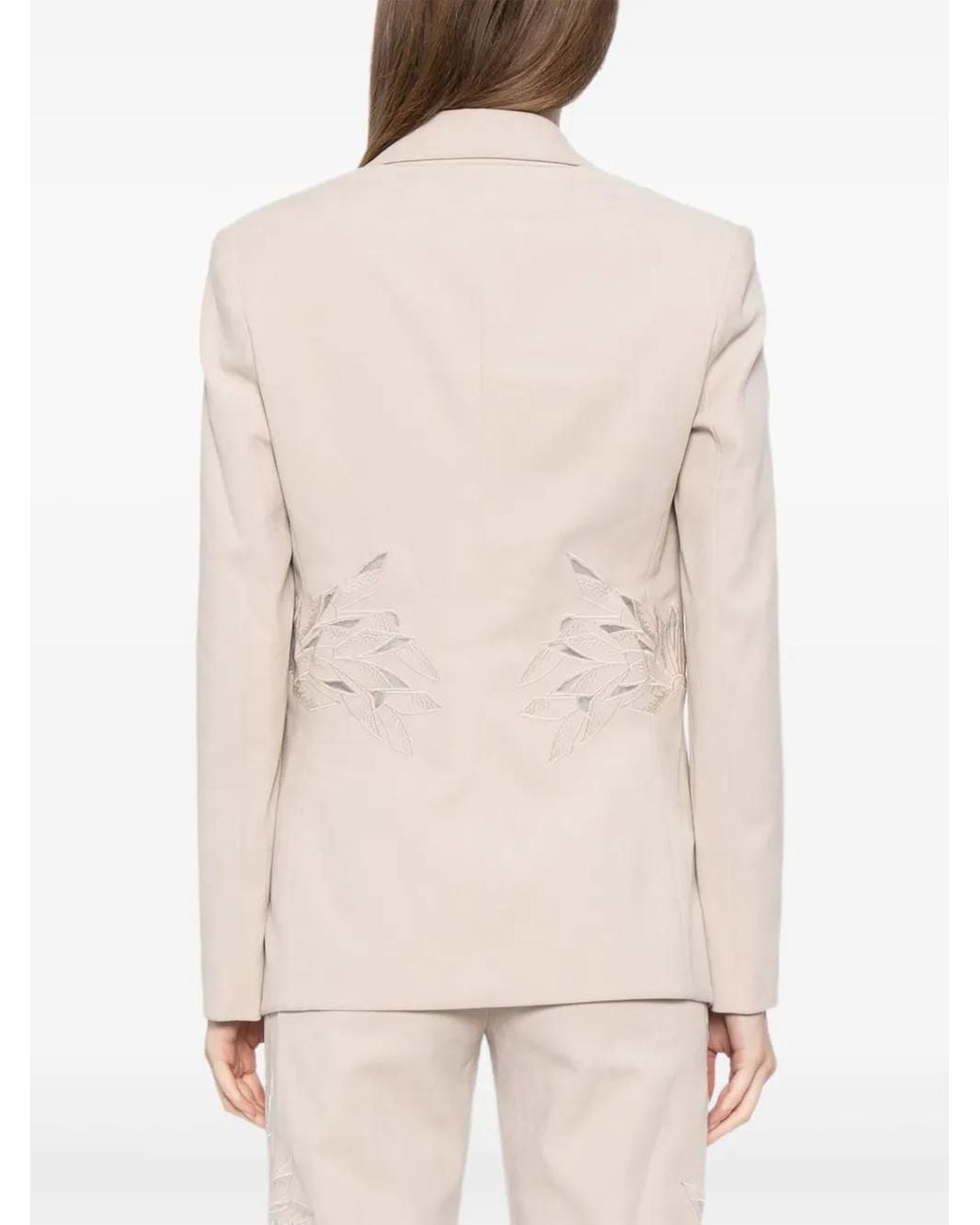 Saiid Kobeisy Natural Embroidered Tailored Blazer