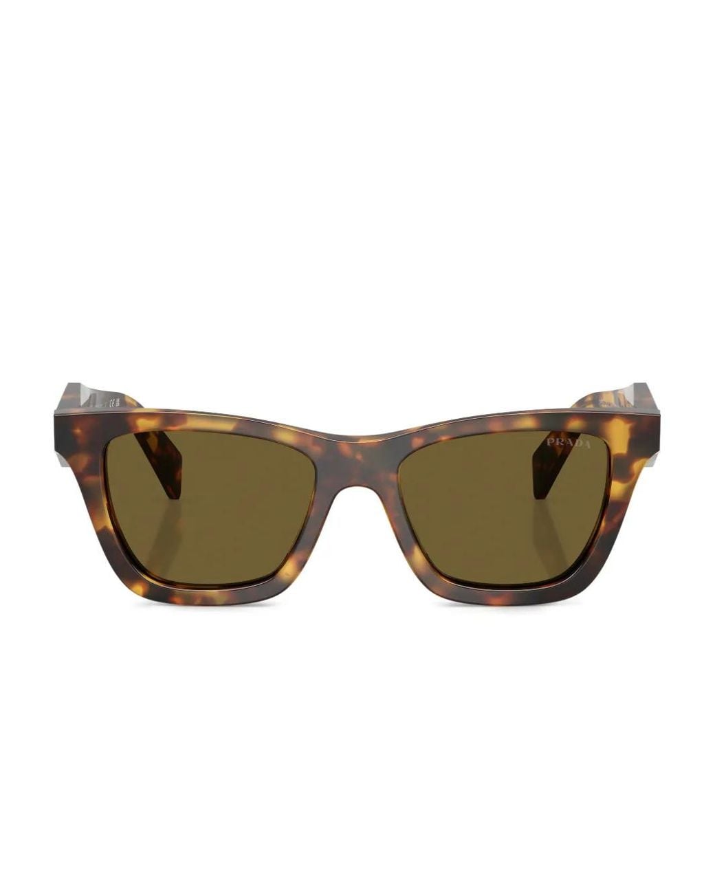 Prada Natural Tortoiseshell Square-Frame Sunglasses