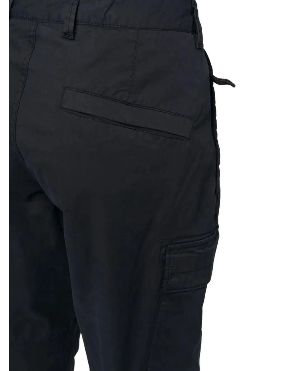 Stone Island Blue Logo-Patch Cargo Pants for men