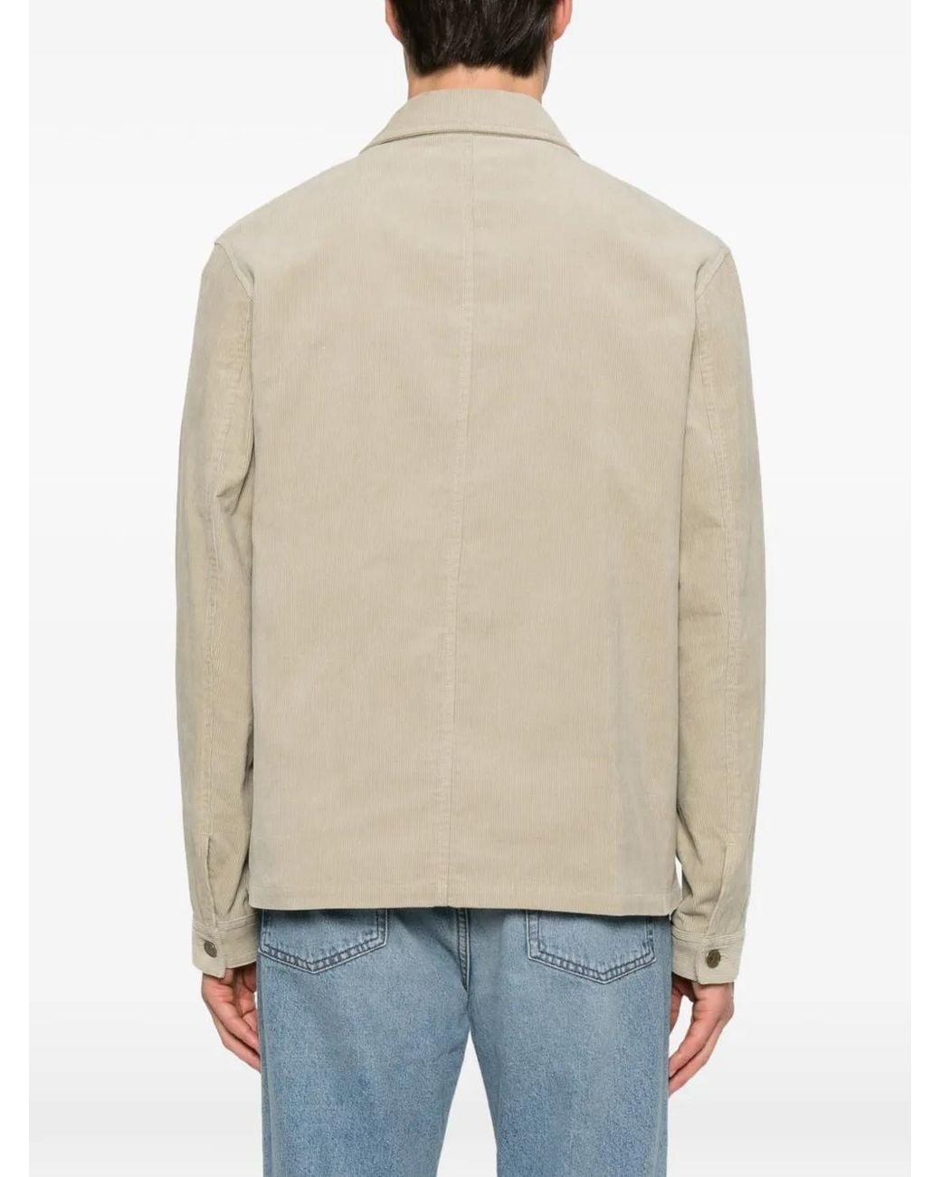 A.P.C. Natural Veste-Chemise En Velours Côtelé À Poches Plaquées Rodney for men