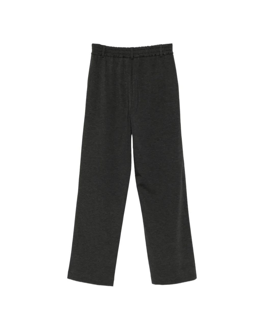 Alpha Studio Black Elasticated-Waistband Trousers