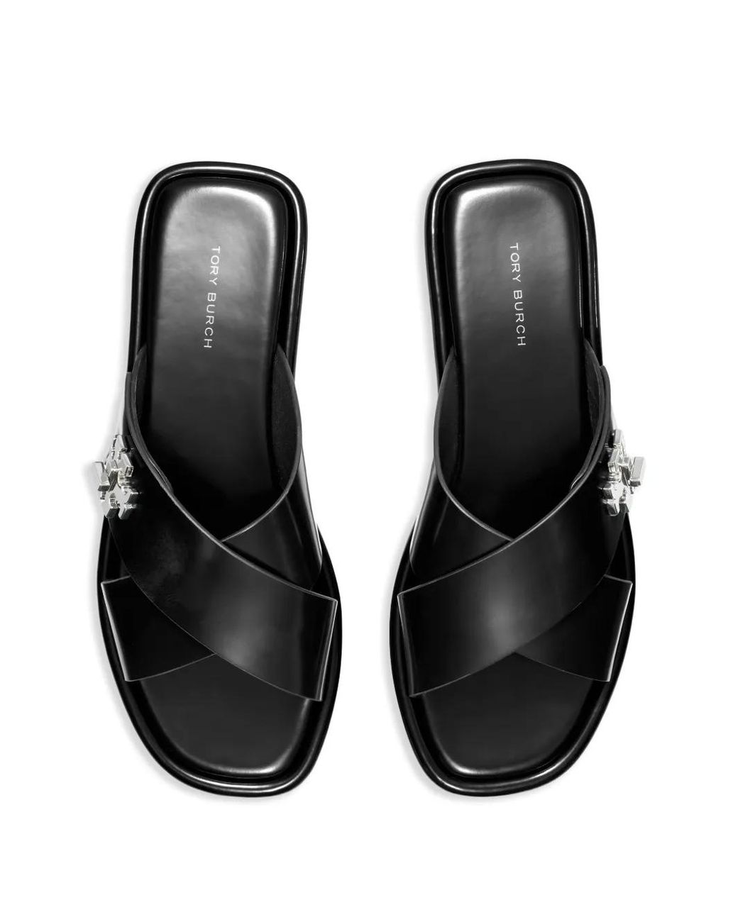 Tory Burch Black T-Lock Slides