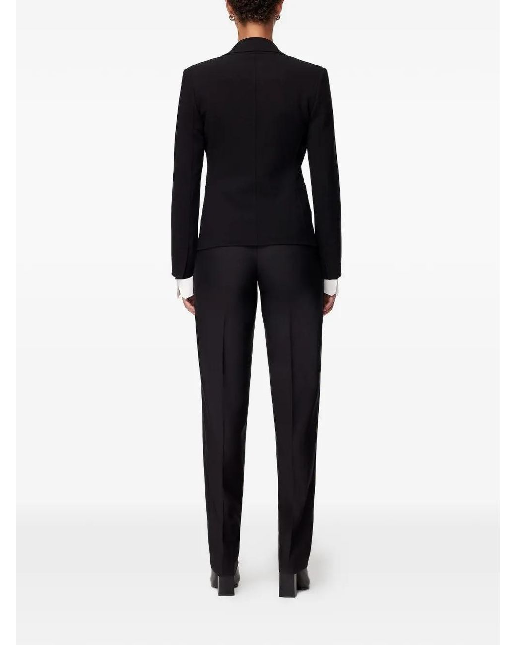 Another Tomorrow Black Doppio Cropped Blazer