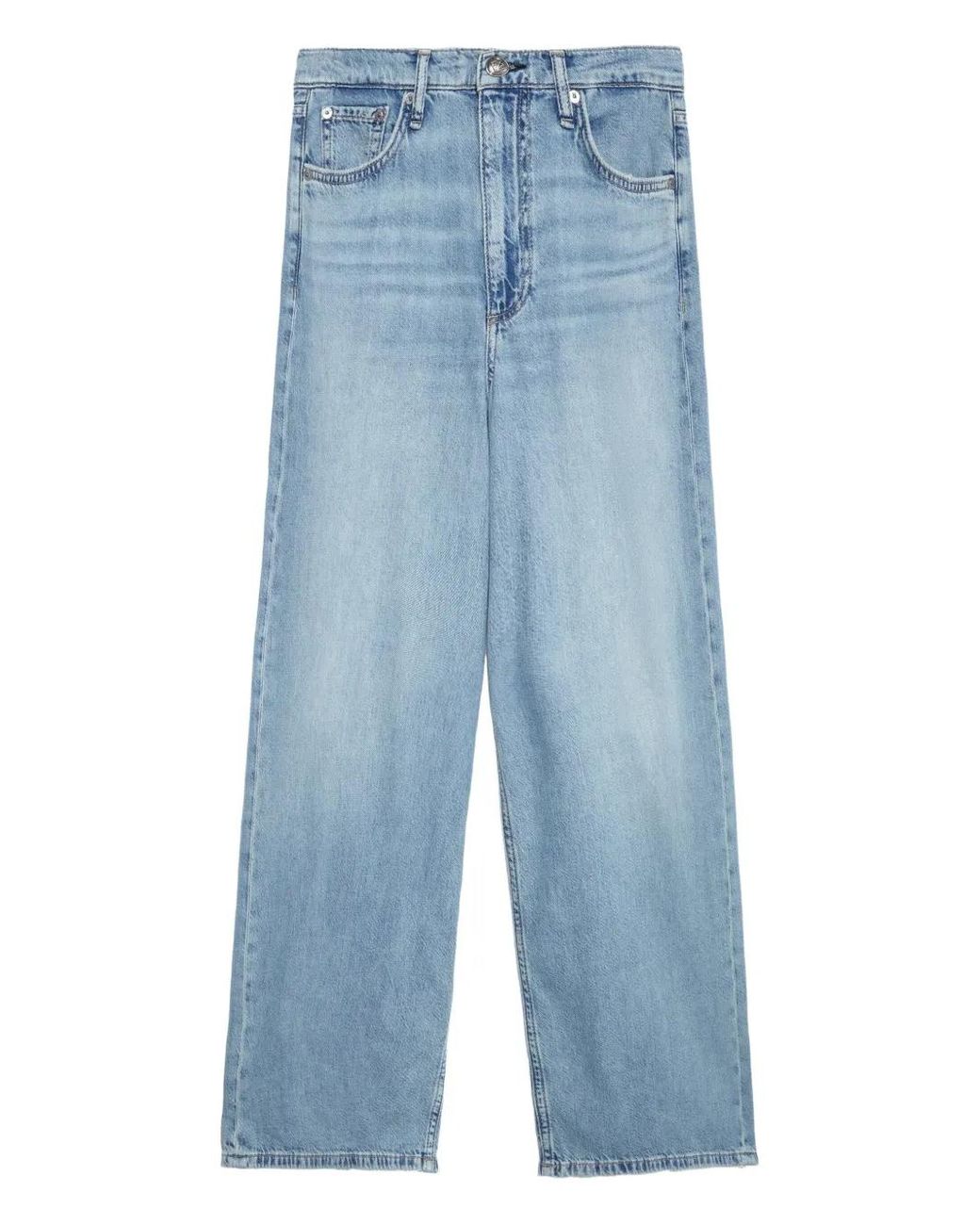 Rag & Bone Blue Five-Pocket Wide-Leg Jeans