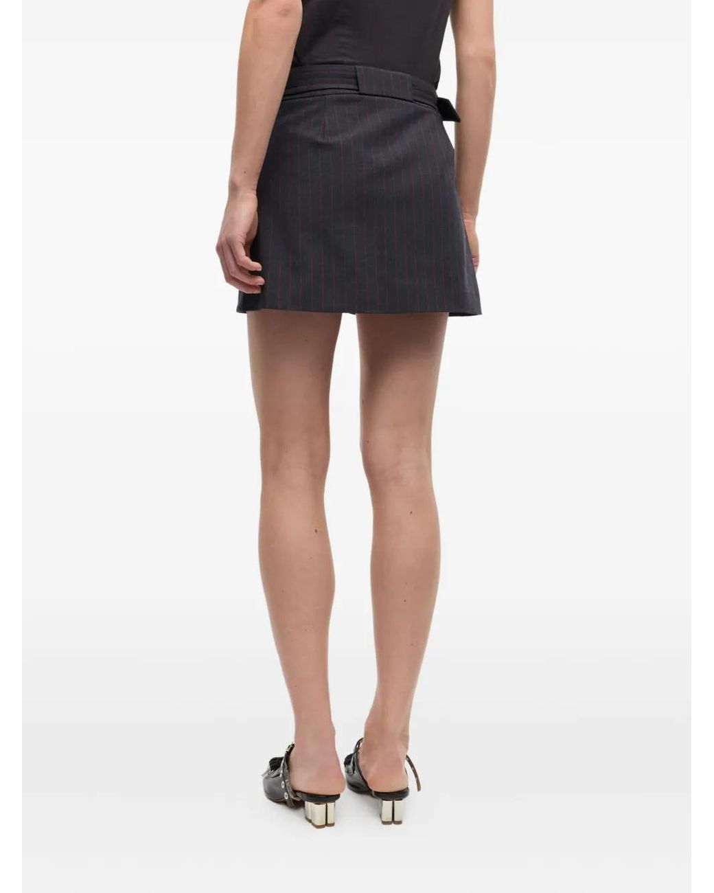 Ganni Black Belted Mini Skirt