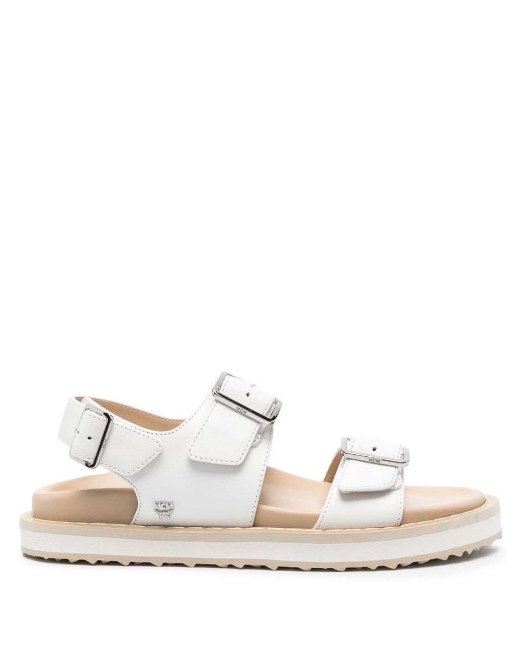 MCM Buckle-strap Slingback Sandals in Natural | Lyst