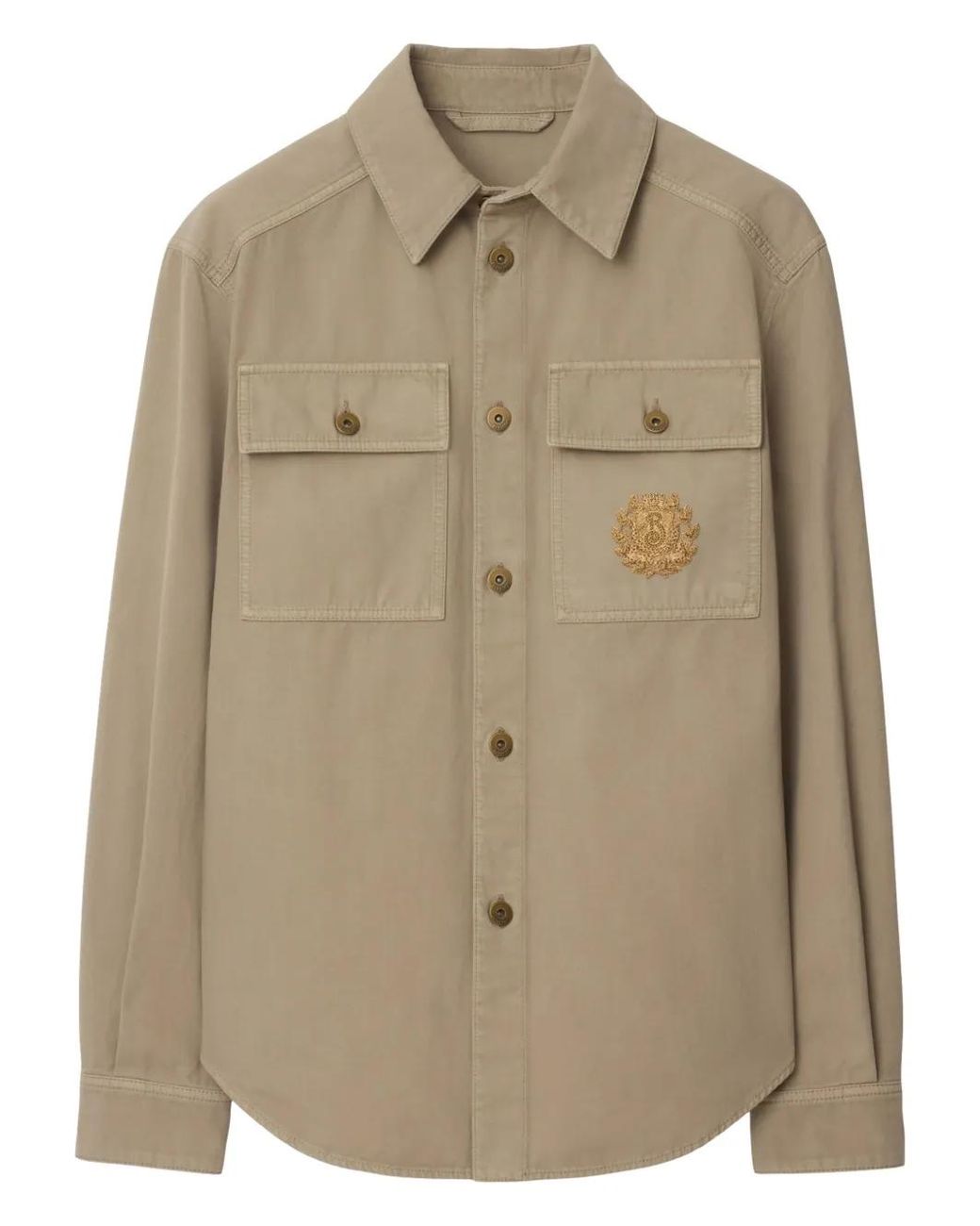 Burberry Natural B Crest Cotton Overshirt for men