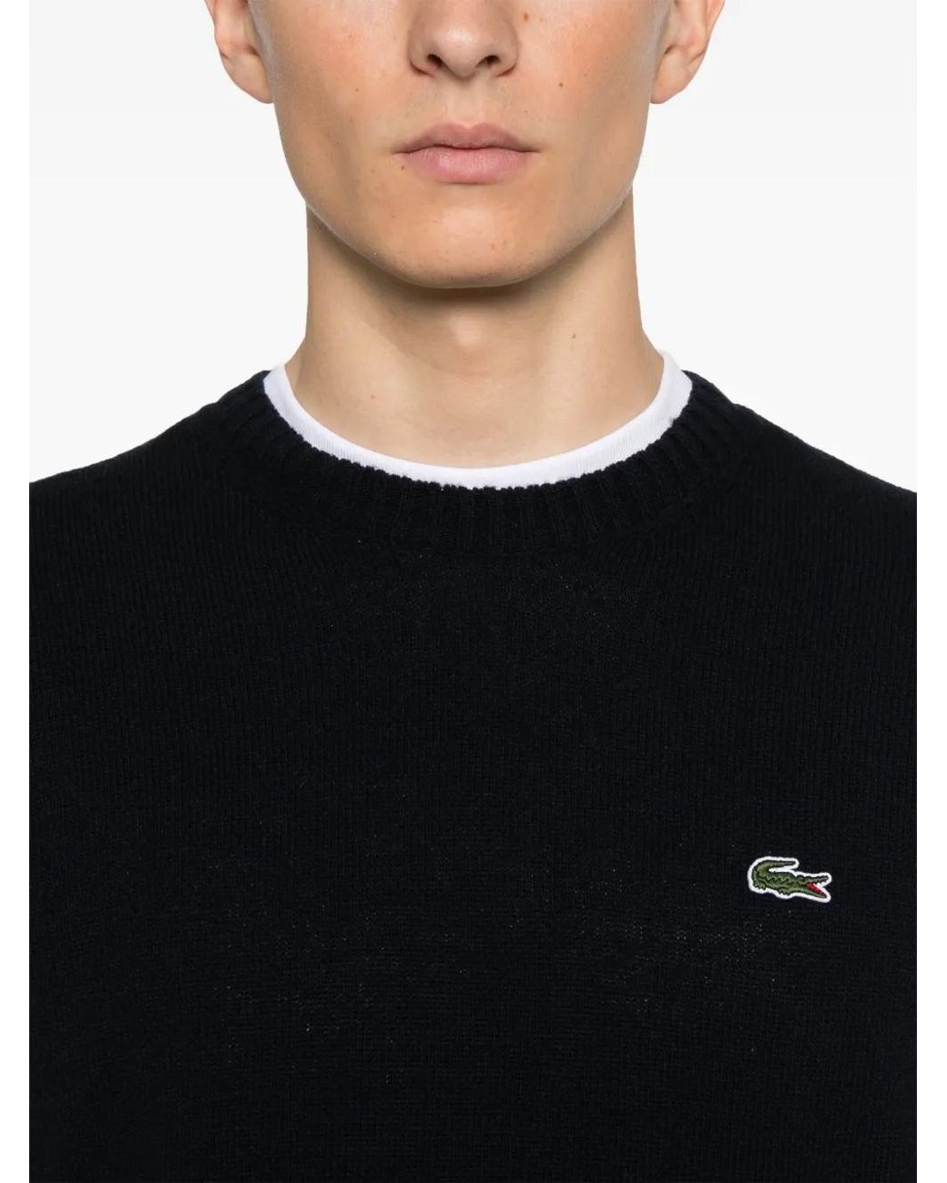 Lacoste Pullover Mit Rundem Ausschnitt in Black für Herren