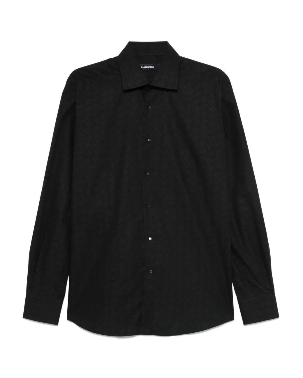 Karl Lagerfeld Black Printed Cotton Shirt for men