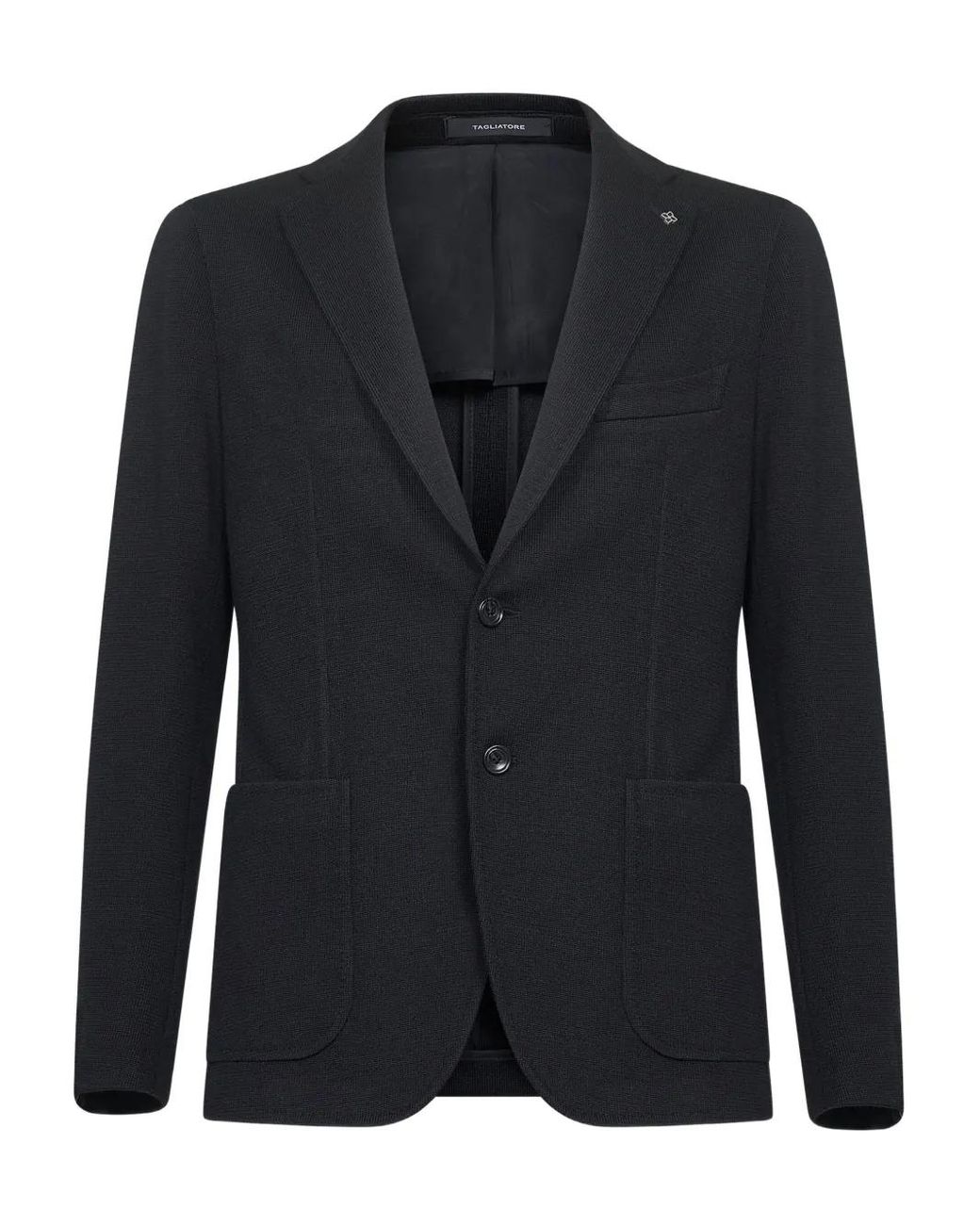 Tagliatore Black Log-Detail Single-Breasted Blazer for men