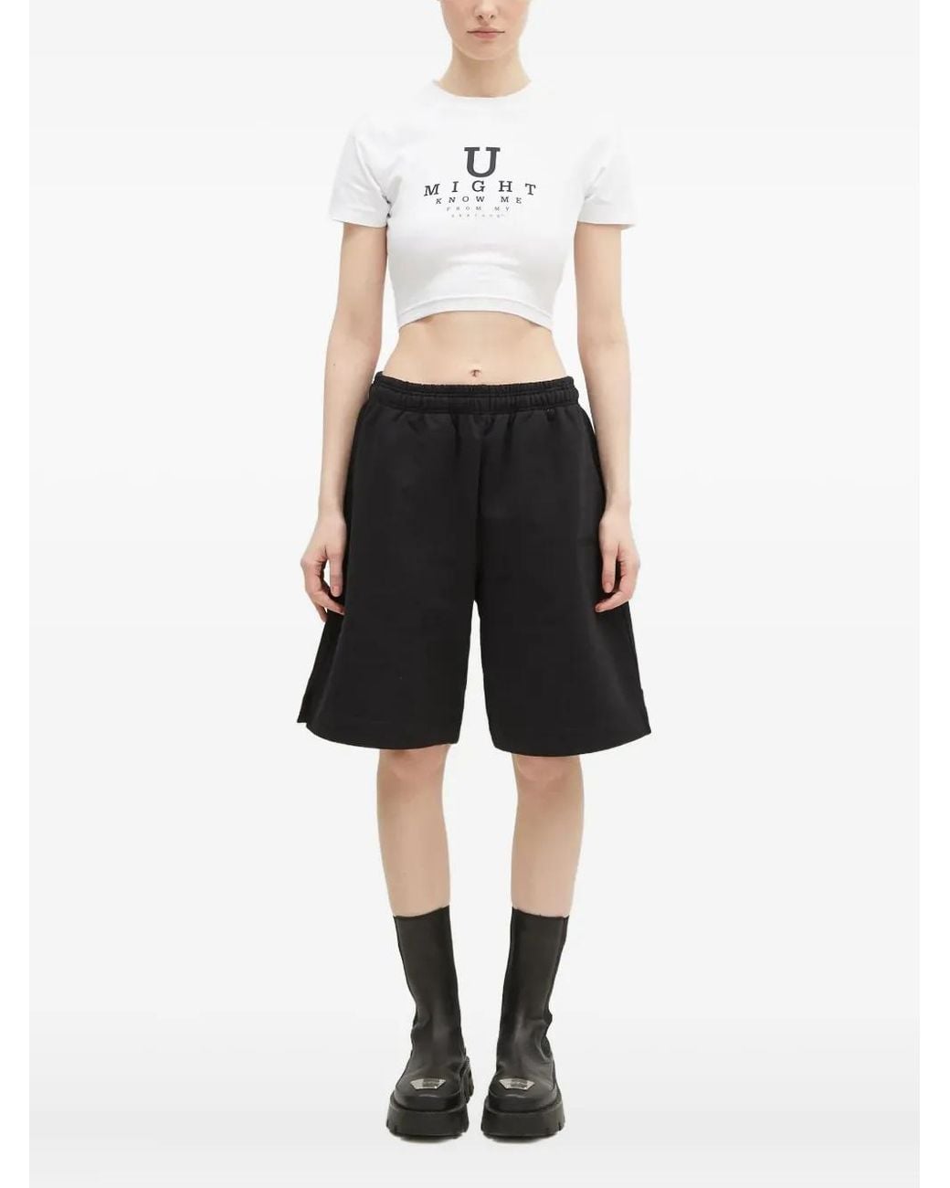 Vetements Black Eye-Chart Cropped Top
