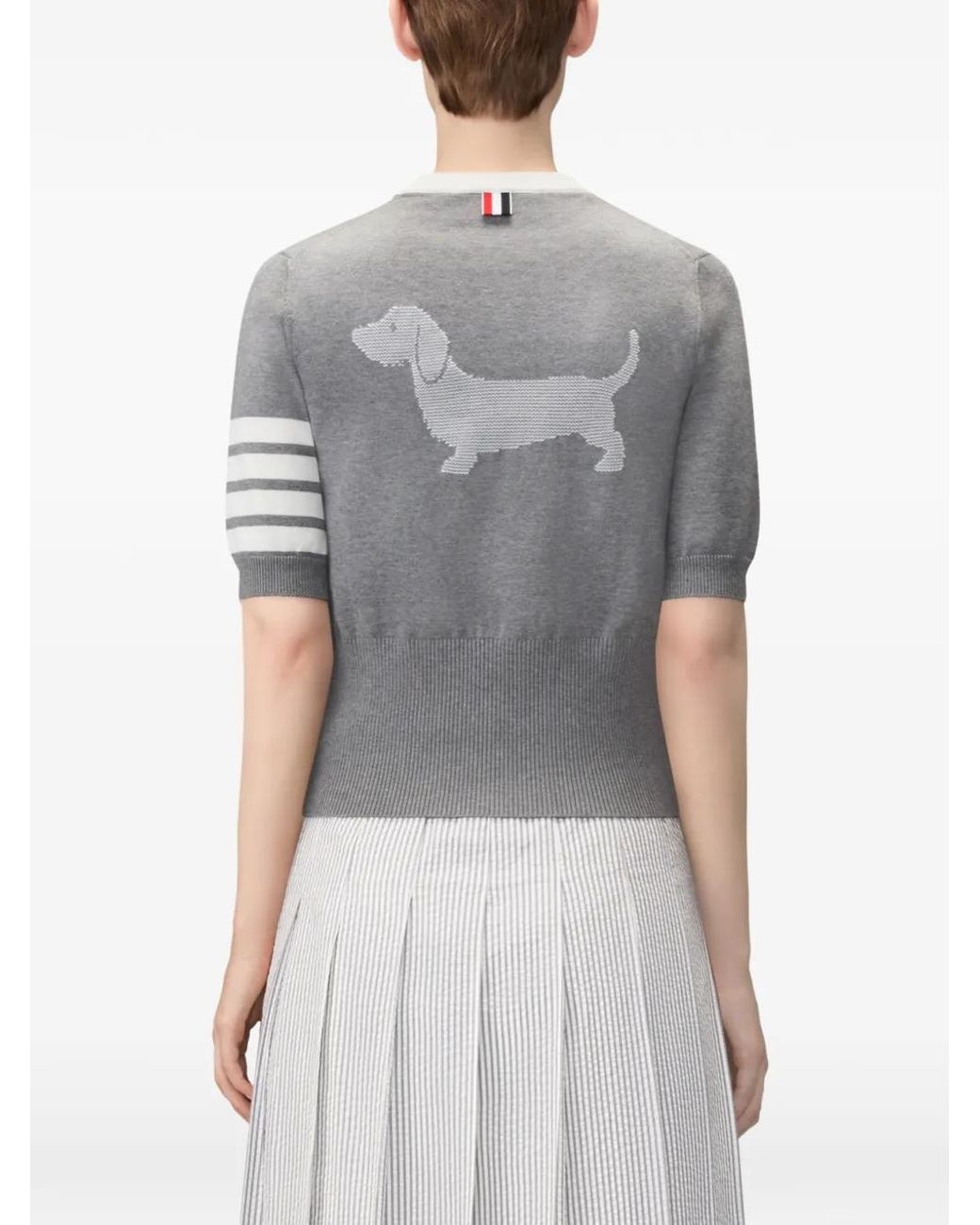 Thom Browne Gray T-Shirt À Imprimé Animalier