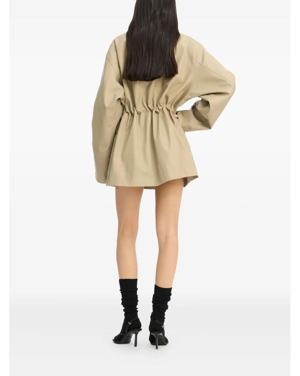 ROTATE BIRGER CHRISTENSEN Natural Drawstring Twill Jacket