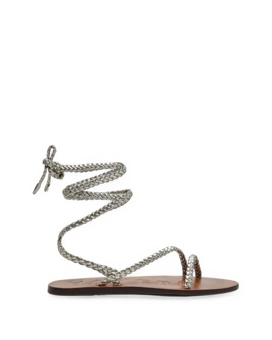 Manebí White Braided Tie-Fastening Sandals