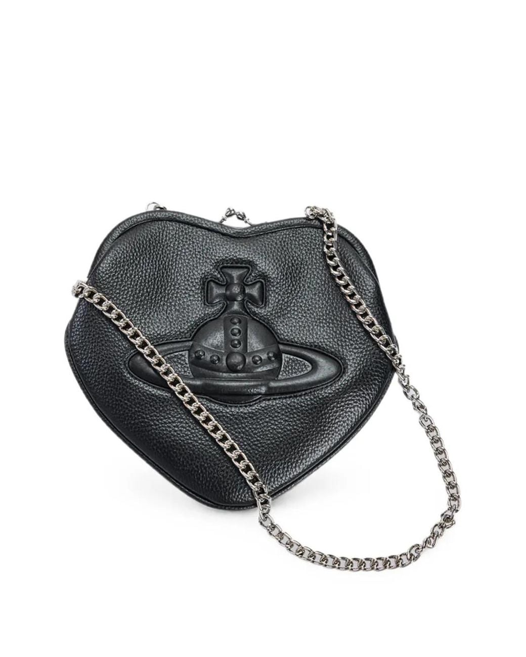 Vivienne Westwood Black Belle Heart Orb Mini Bag