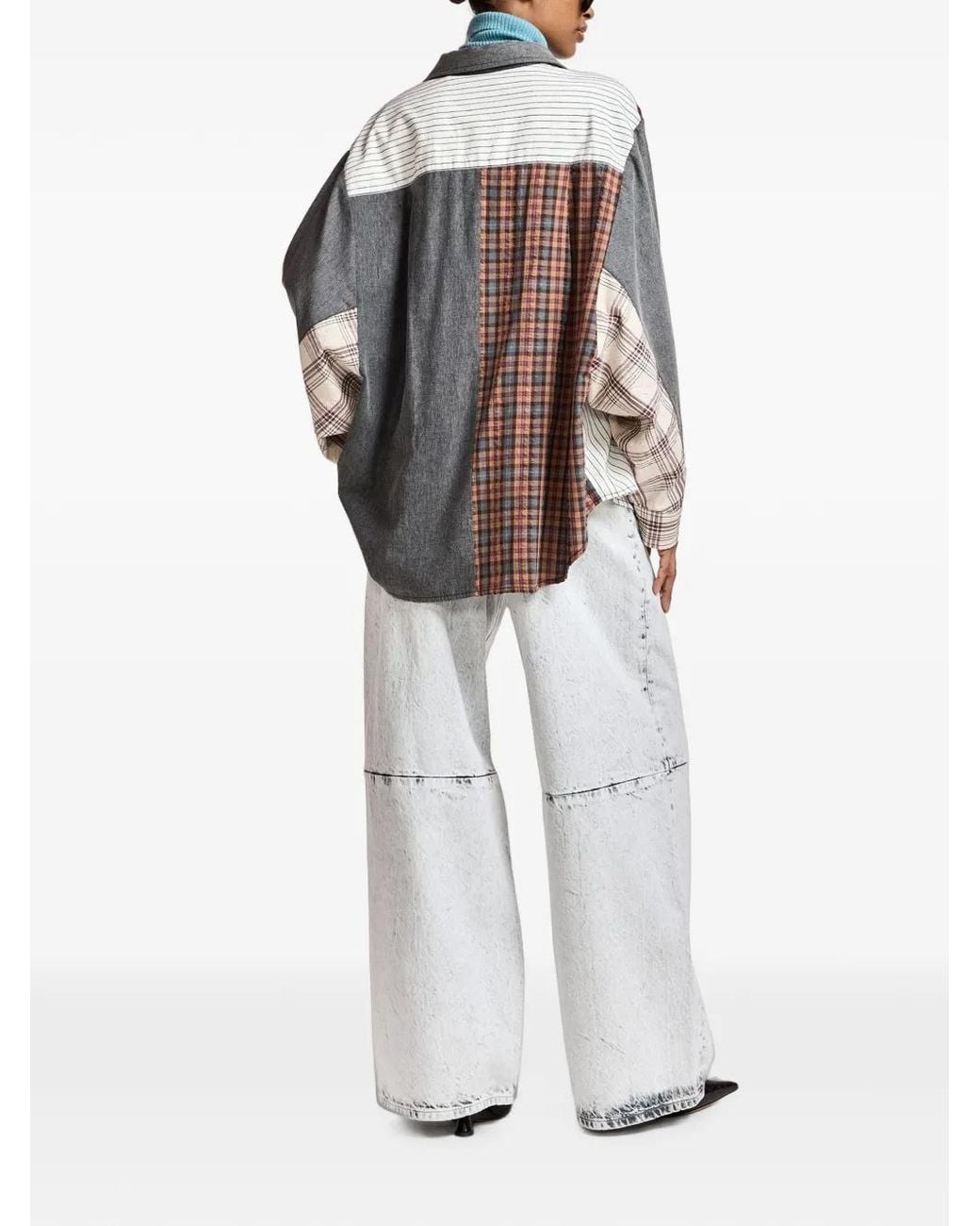 Essentiel Antwerp Gray Kingsley Patchwork Shirt