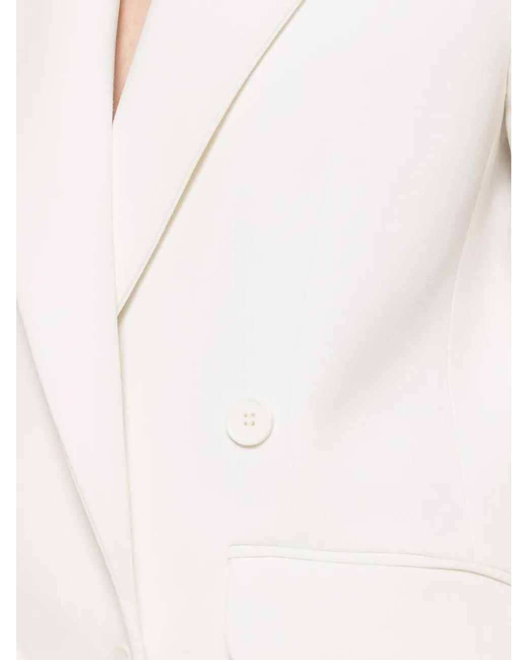 Nissa White Double-Breasted Blazer