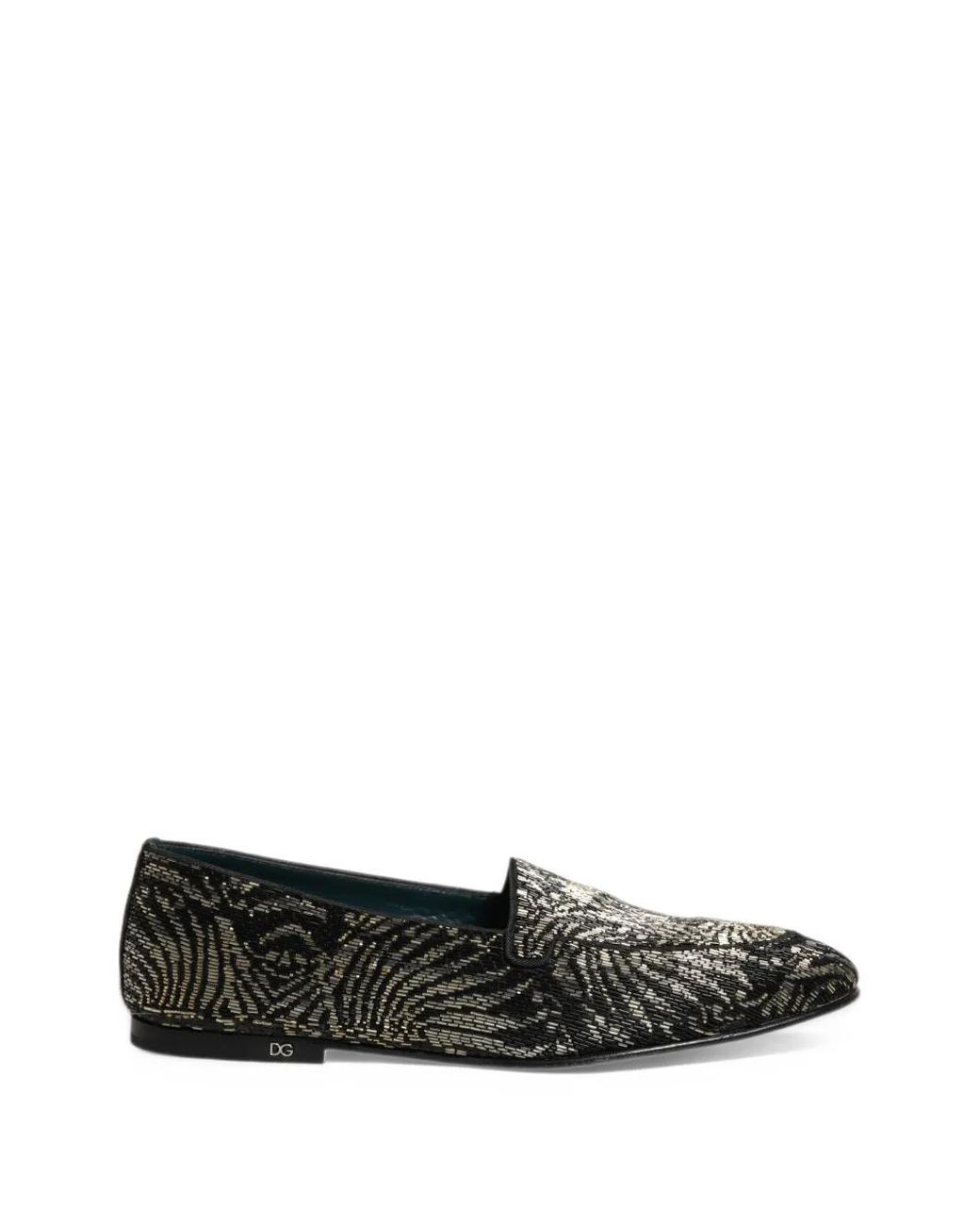 Dolce & Gabbana Black Mocassins À Ornements Argentés for men