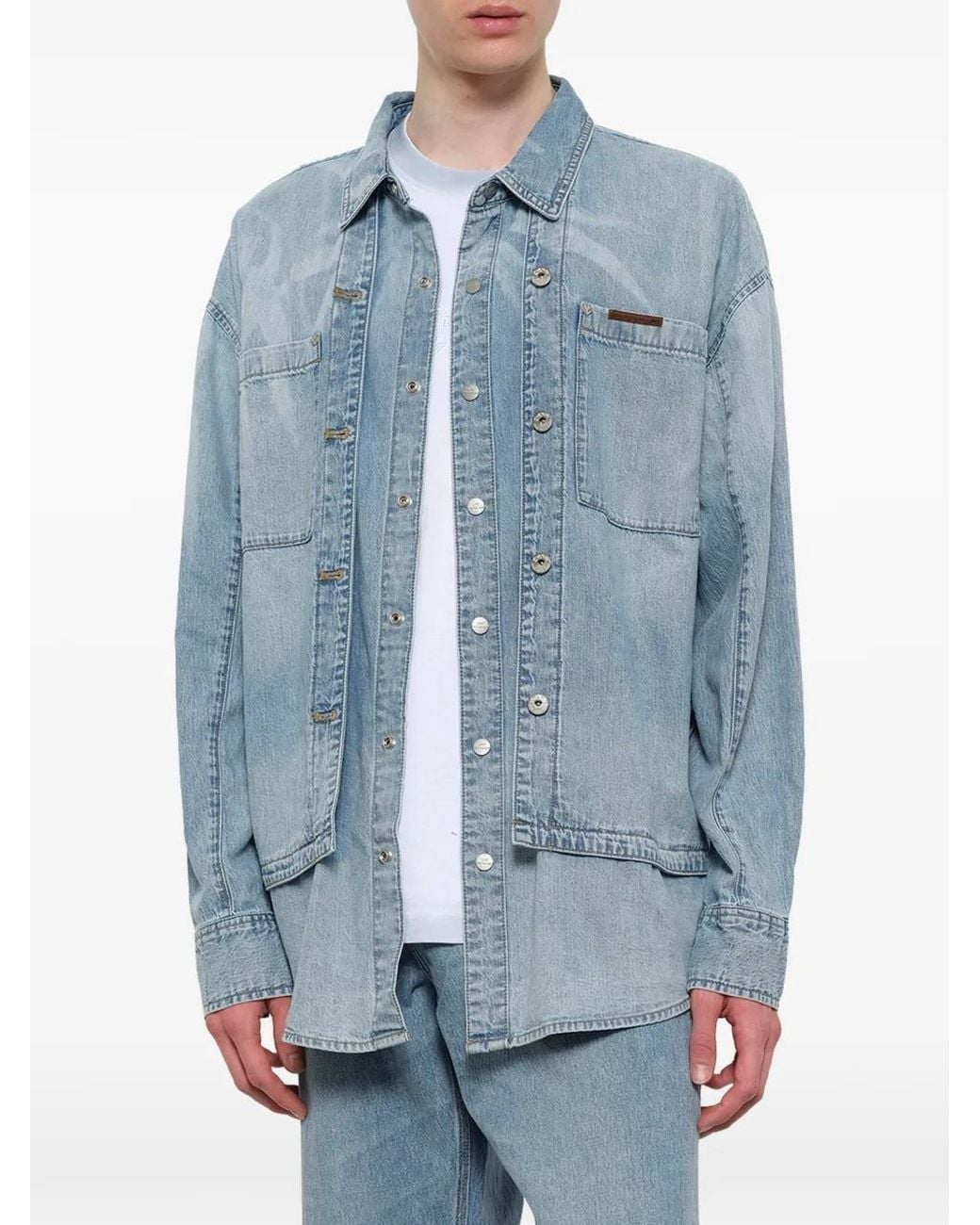 Feng Chen Wang Blue X Lee Denim Shirt for men