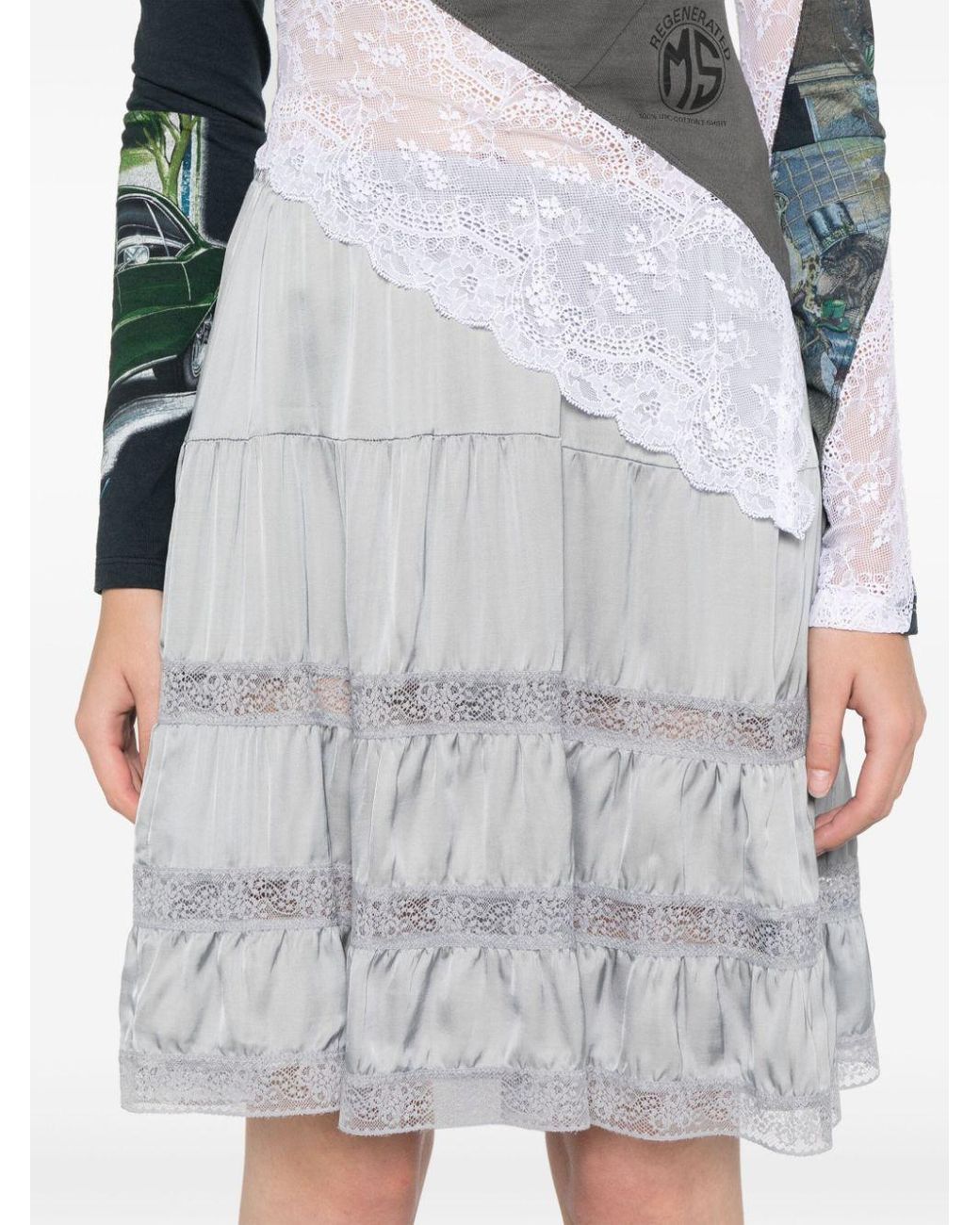 GIMAGUAS Cielo Mini Skirt in Gray | Lyst