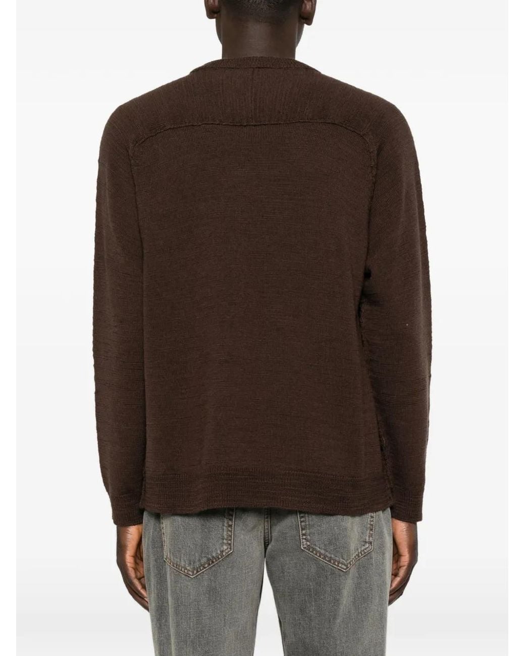 Atomo Factory Brown Crew-Neck Sweater for men