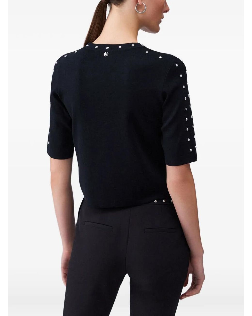 Liu Jo Black Knit Top With Studs
