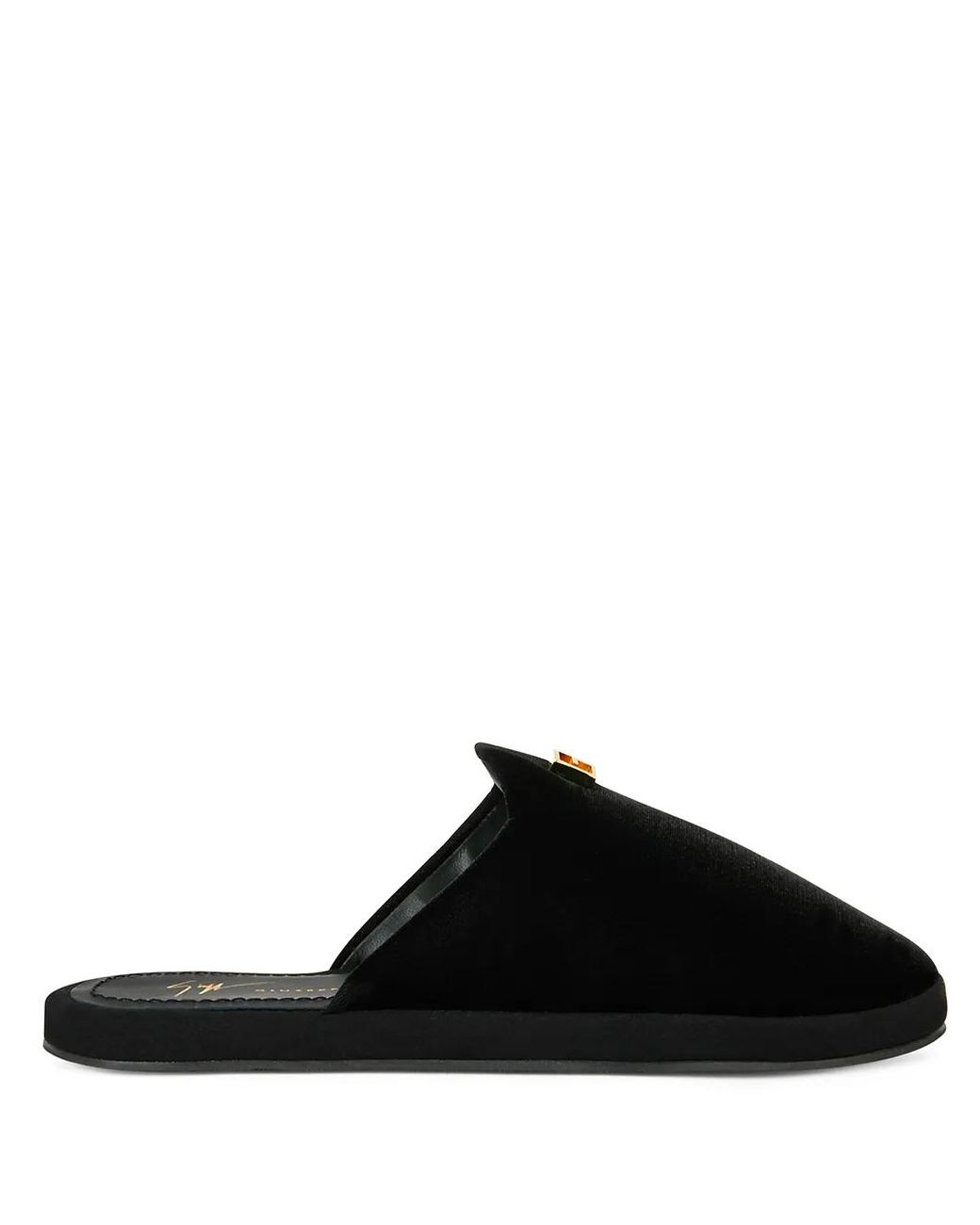Giuseppe Zanotti Black Domitille Velvet Slippers