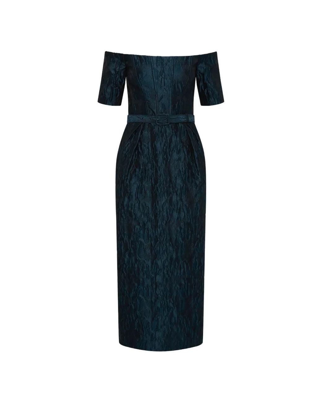 Rebecca Vallance Blue Cascades Midi Dress