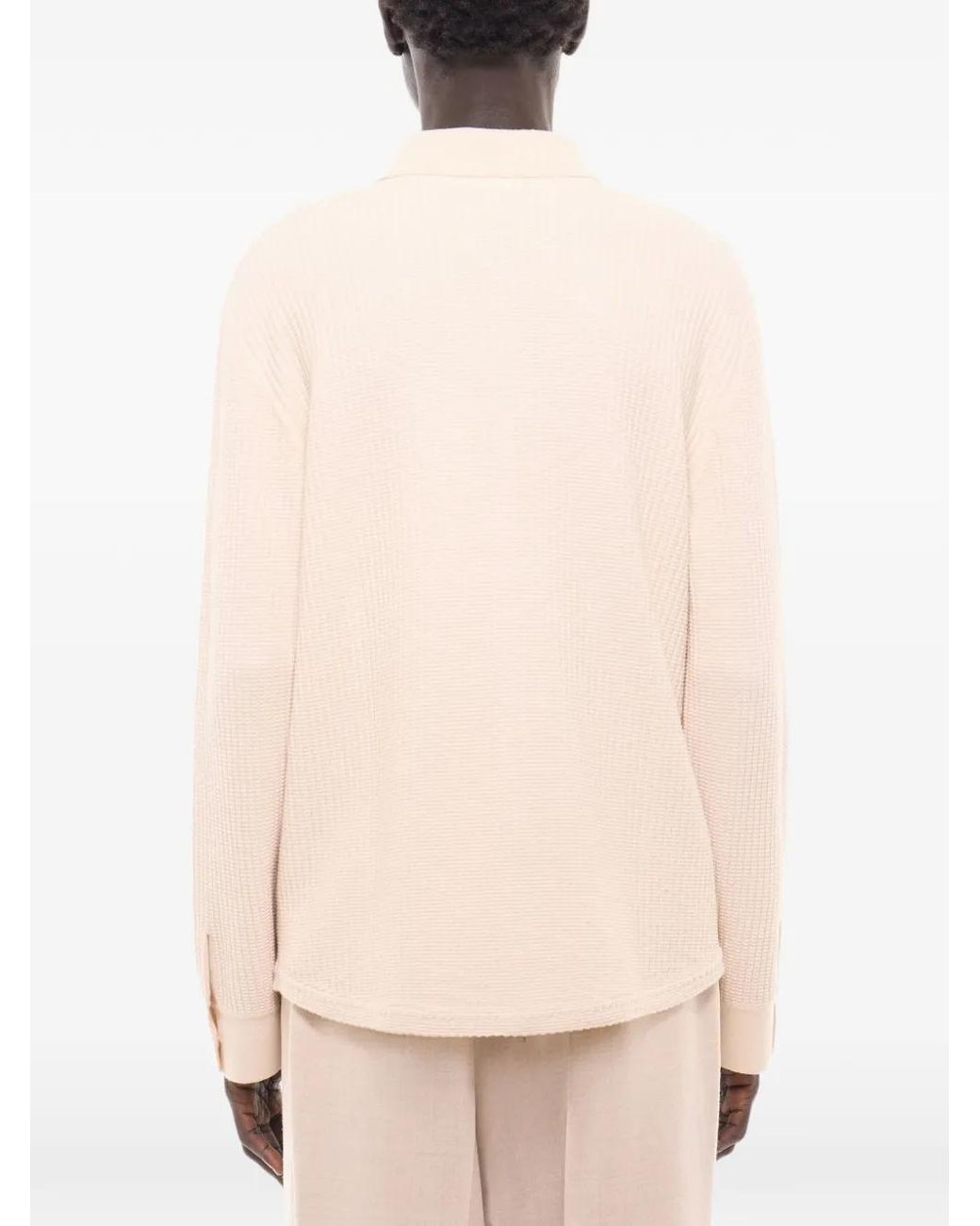 Fursac White Waffle-Knit Long-Sleeve Shirt for men