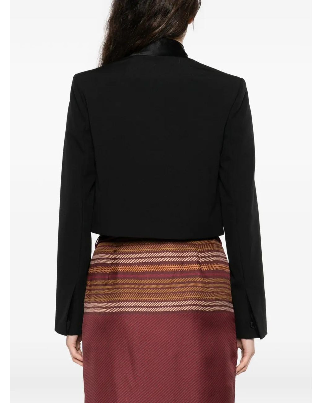 Max Mara Black Sablé Cropped Jacket