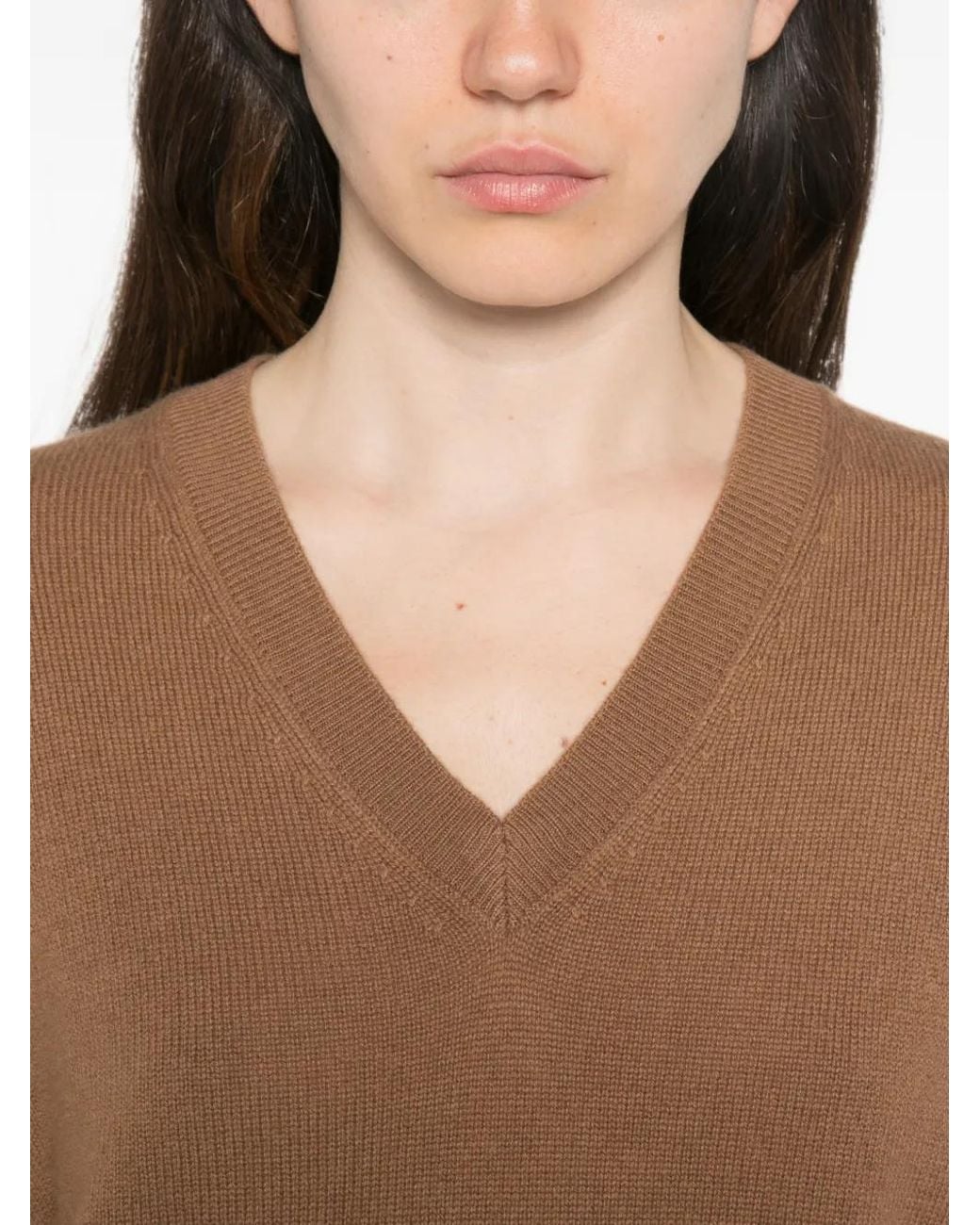 Marella Brown Mseditore Pullover Mit V-Ausschnitt