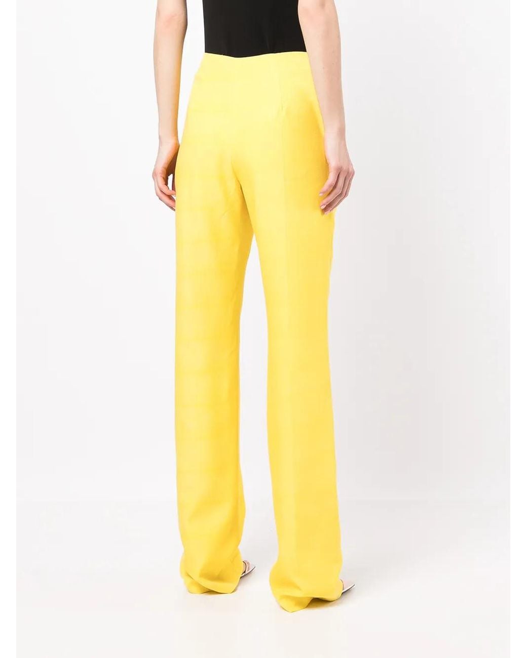 De La Vali Yellow Charlie Tailored Trousers