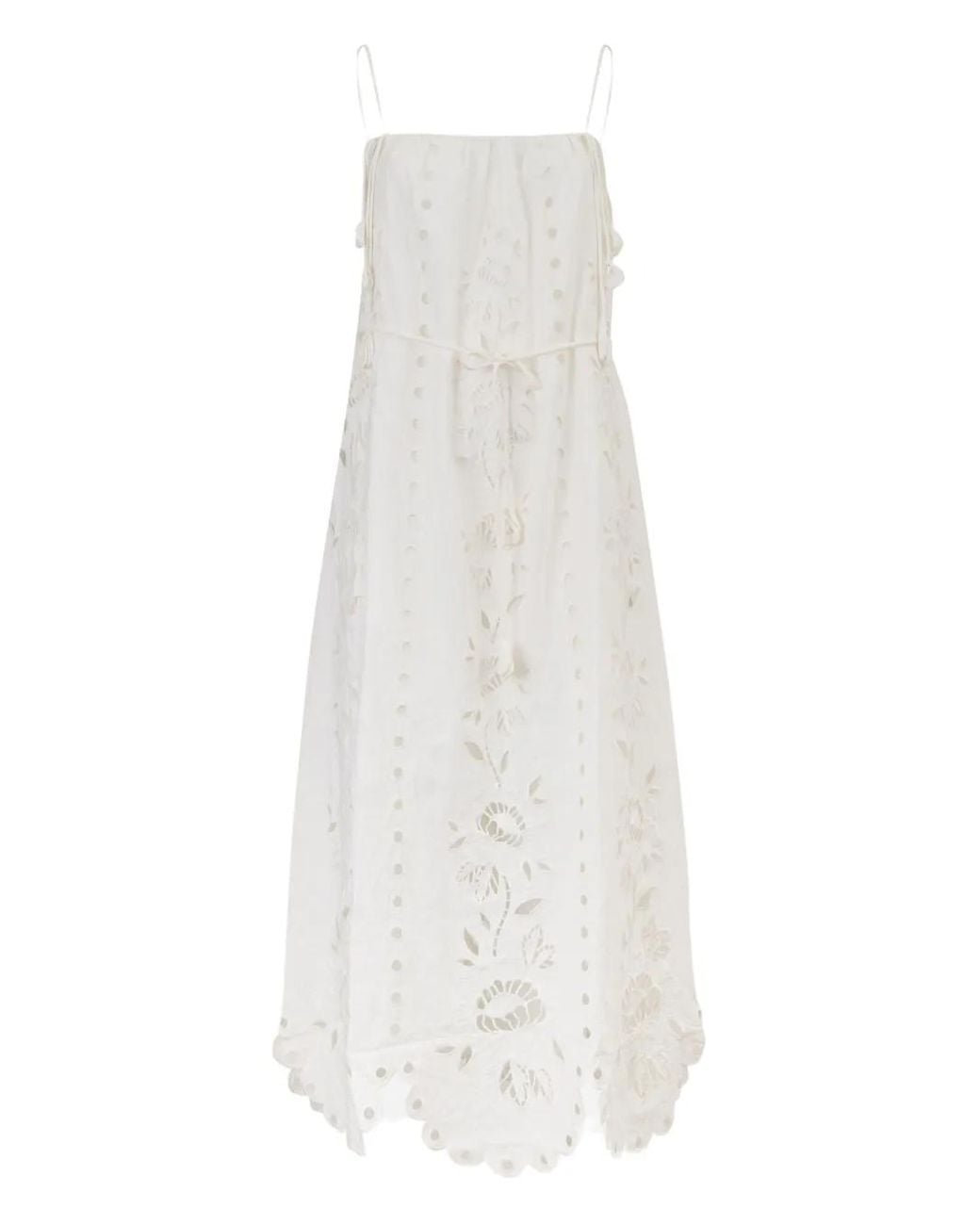 sachin and babi light blue dress Farm Rio Tropical Porcelain Embroidered Maxi Dress - Off-White