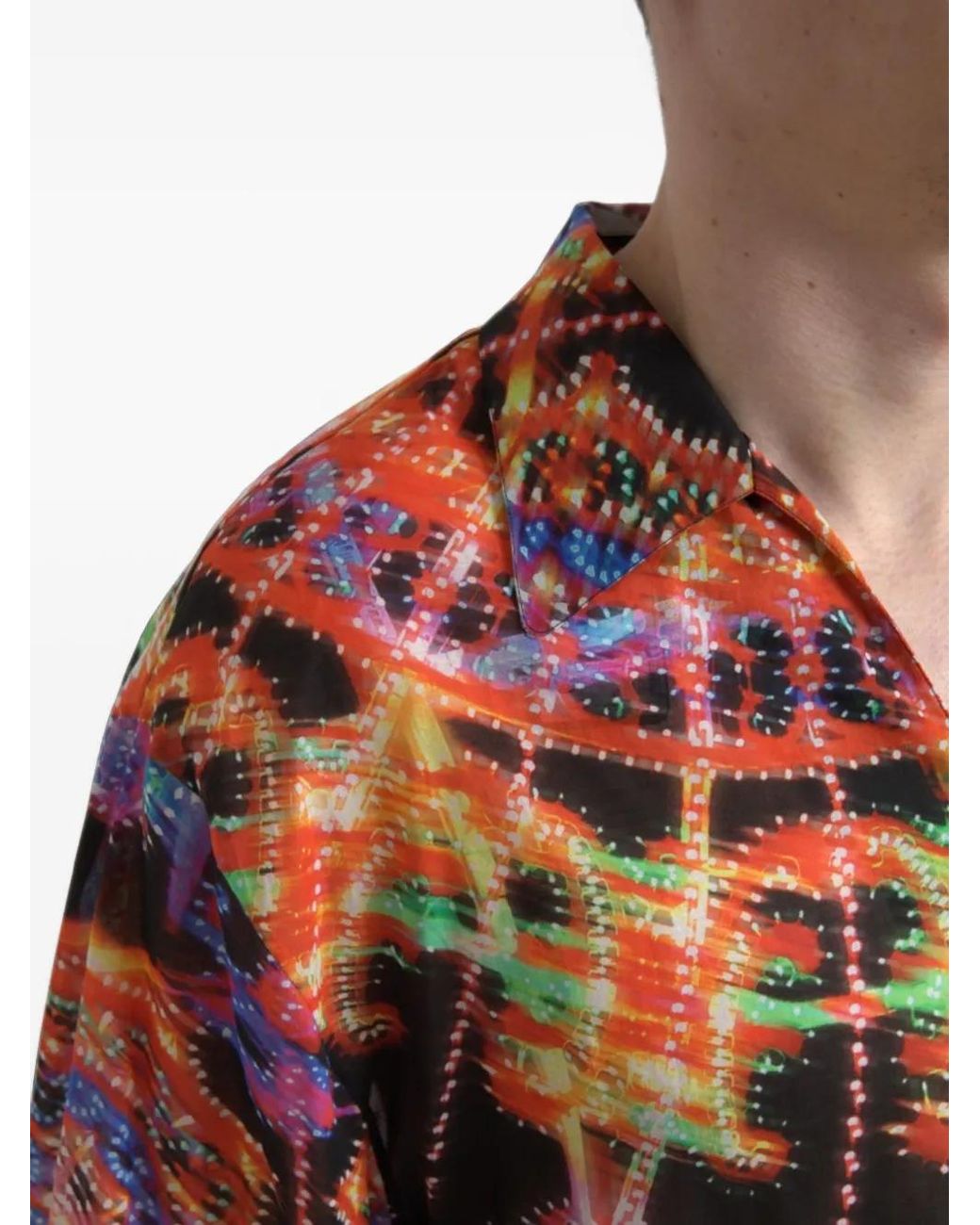 Dolce & Gabbana Red Luminarie-Print V-Neck T-Shirt for men