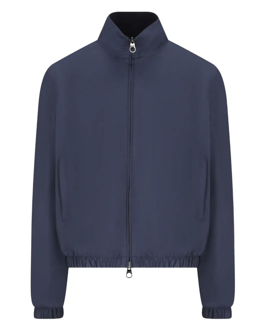Loro Piana Blue Stand-Up Collar Zip-Front Jacket for men