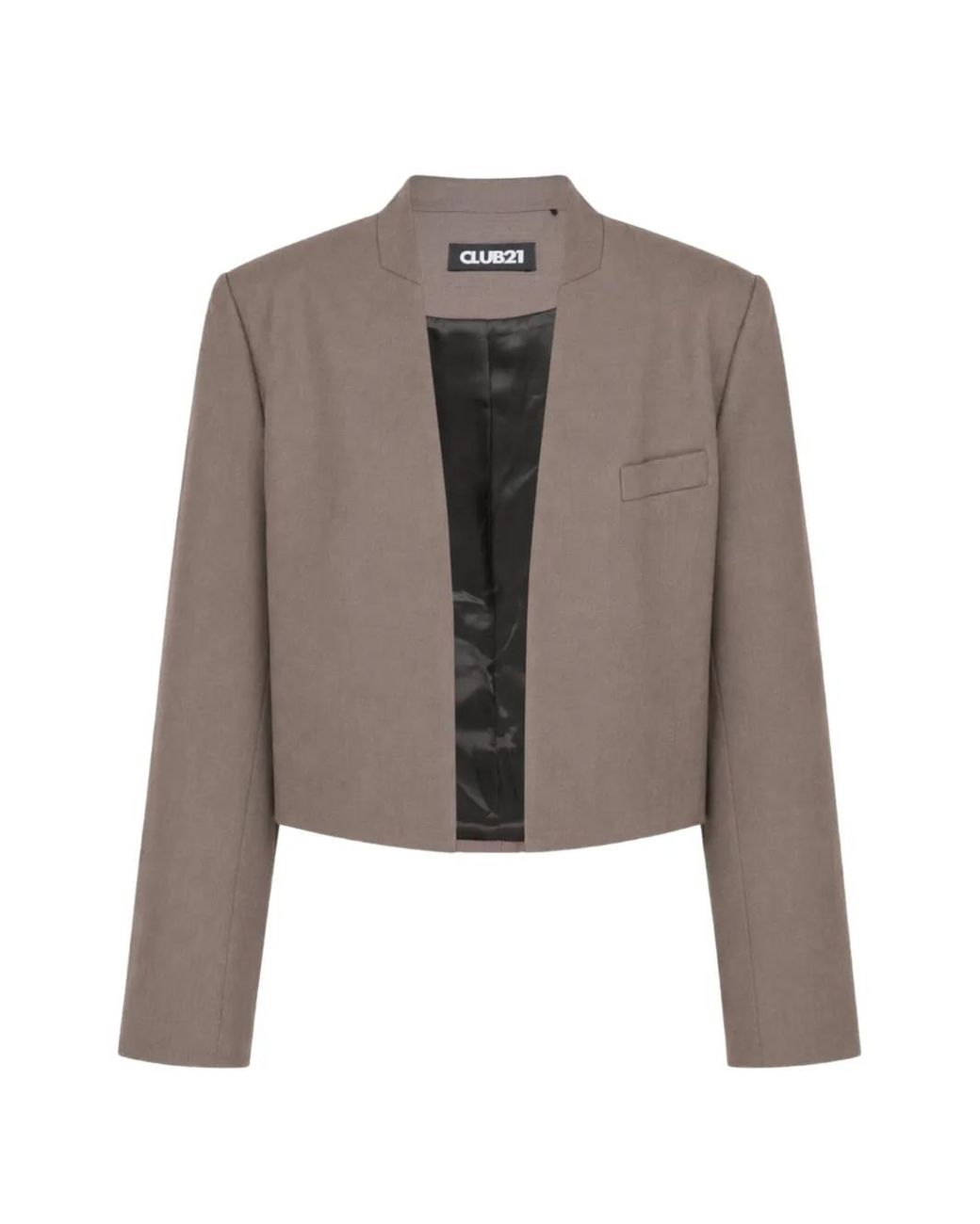 Club21 Collection Brown Alba Cropped Wool-Blend Jacket