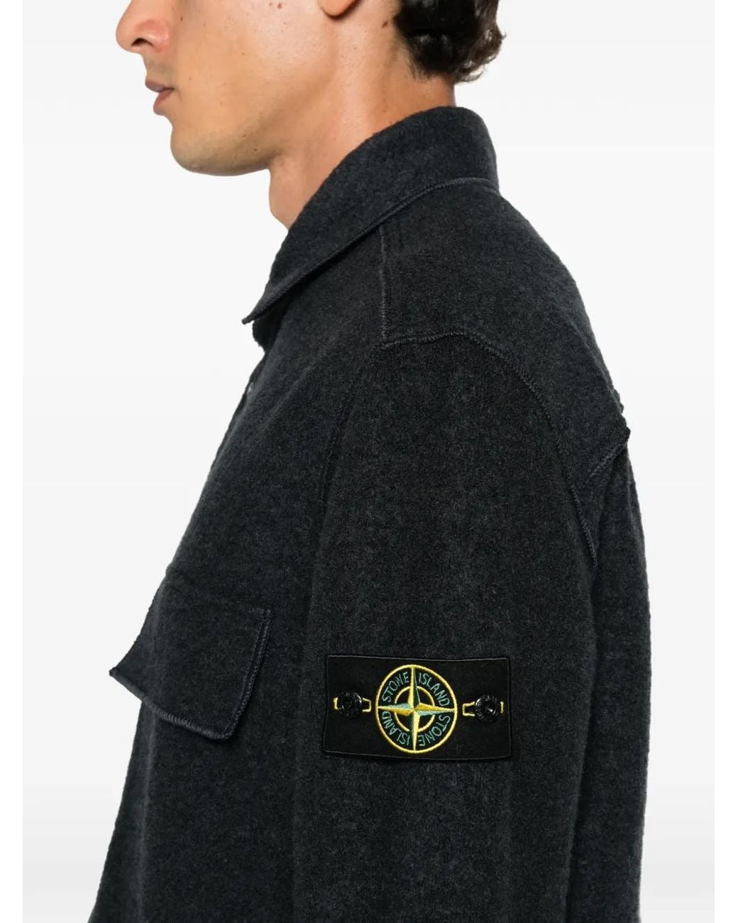 Stone Island Black 1200034 Micro Buckle Overshirt for men