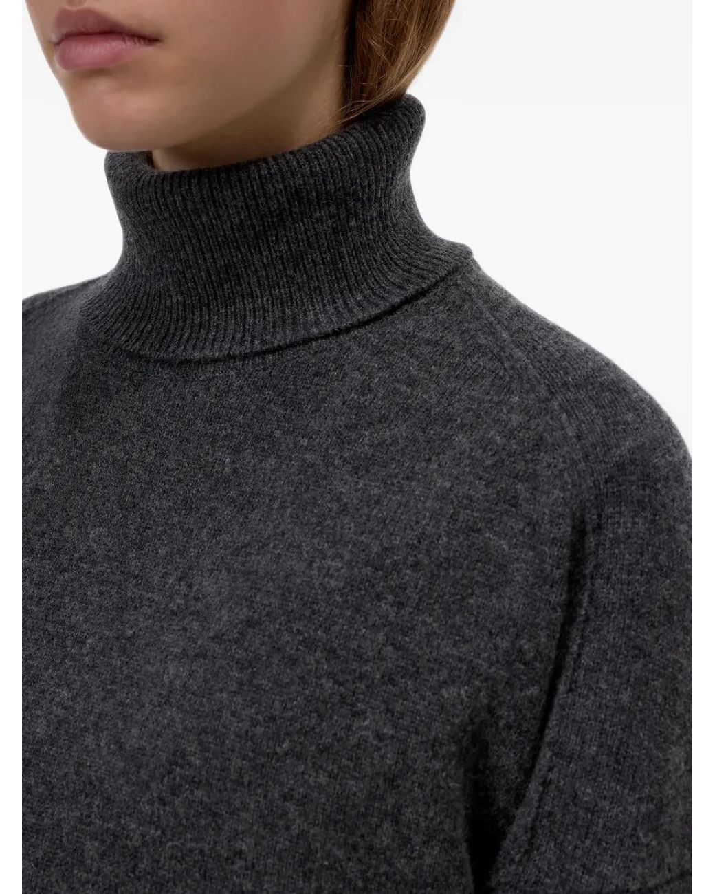 Closed Black Roll-Neck Drop-Shoulder Sweater